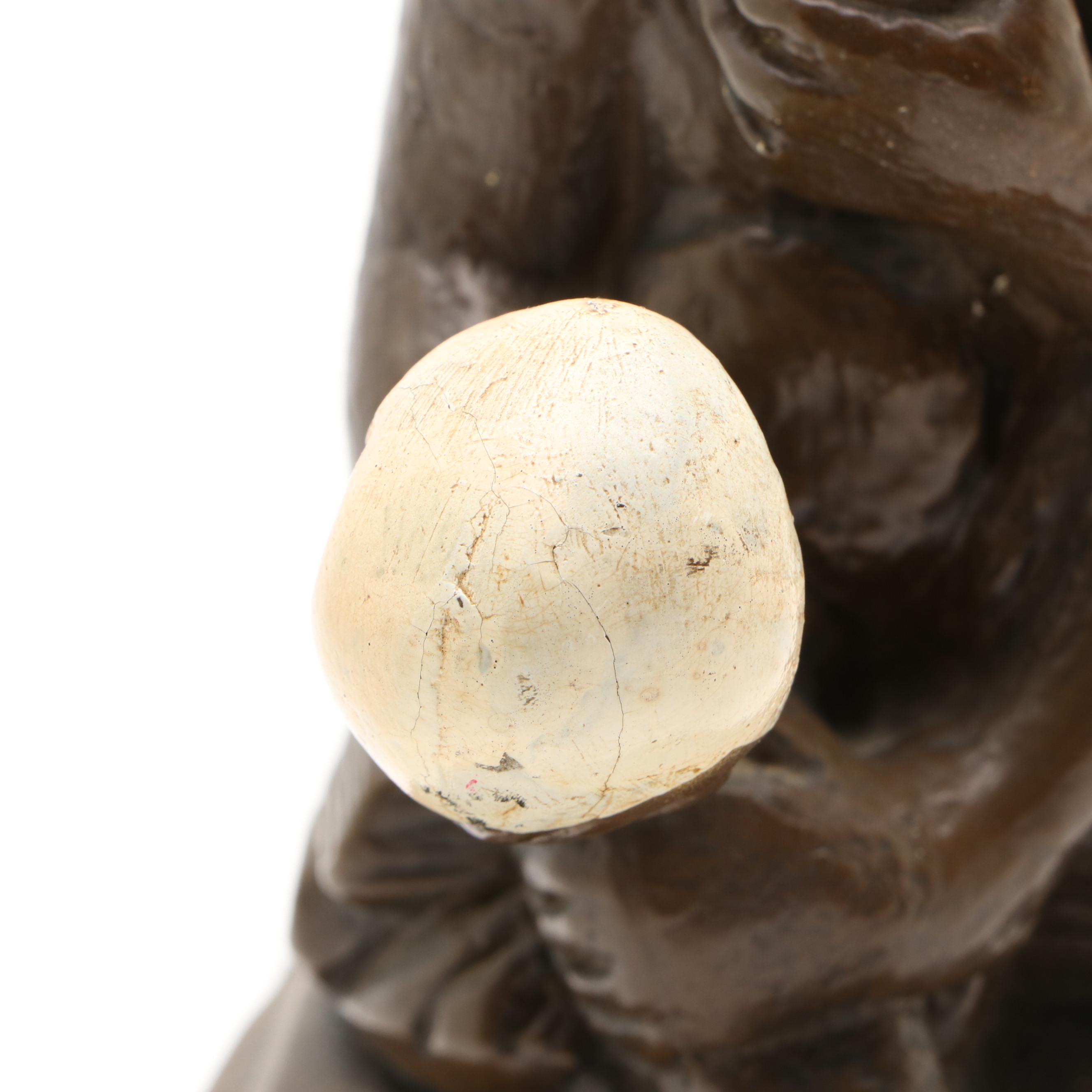 Esco Chalkware "Ape with Skull" after Wolfgang Hugo Rheinhold Sculpture