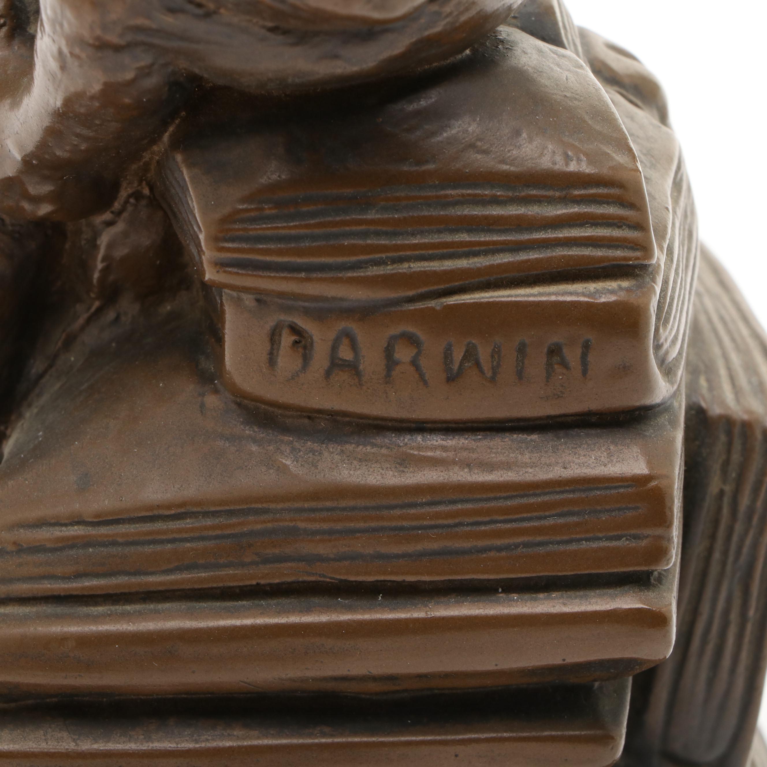 Esco Chalkware "Ape with Skull" after Wolfgang Hugo Rheinhold Sculpture