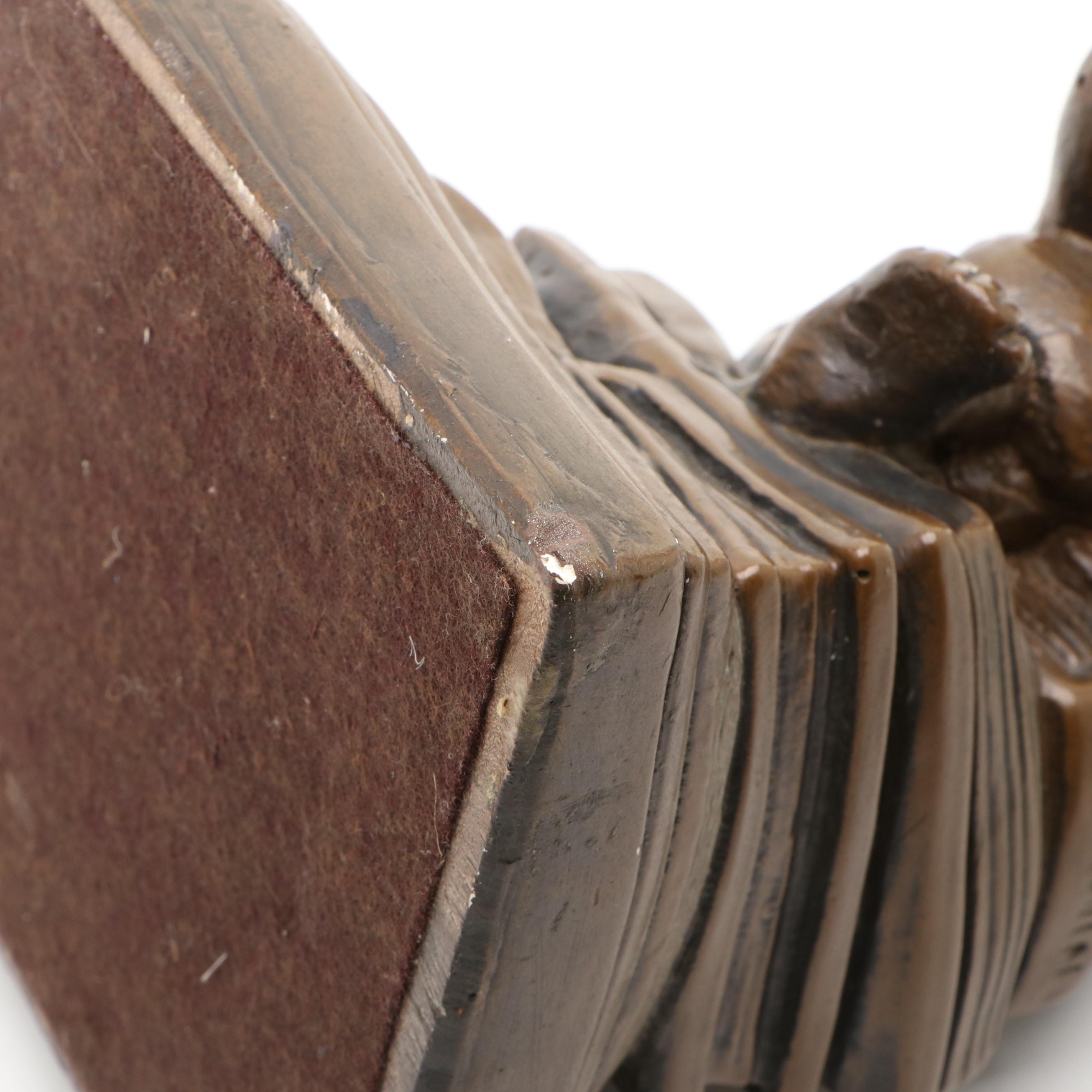 Esco Chalkware "Ape with Skull" after Wolfgang Hugo Rheinhold Sculpture