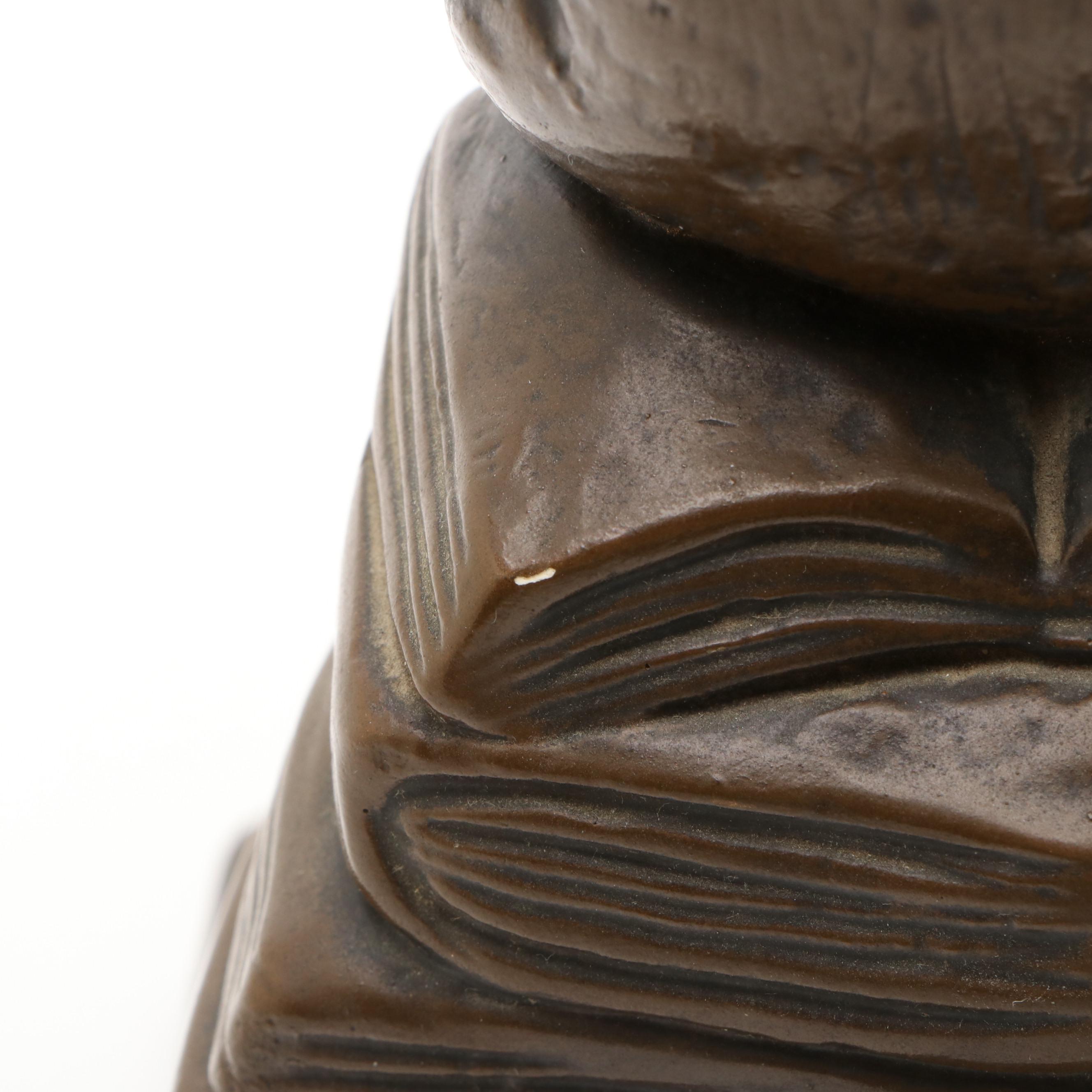 Esco Chalkware "Ape with Skull" after Wolfgang Hugo Rheinhold Sculpture