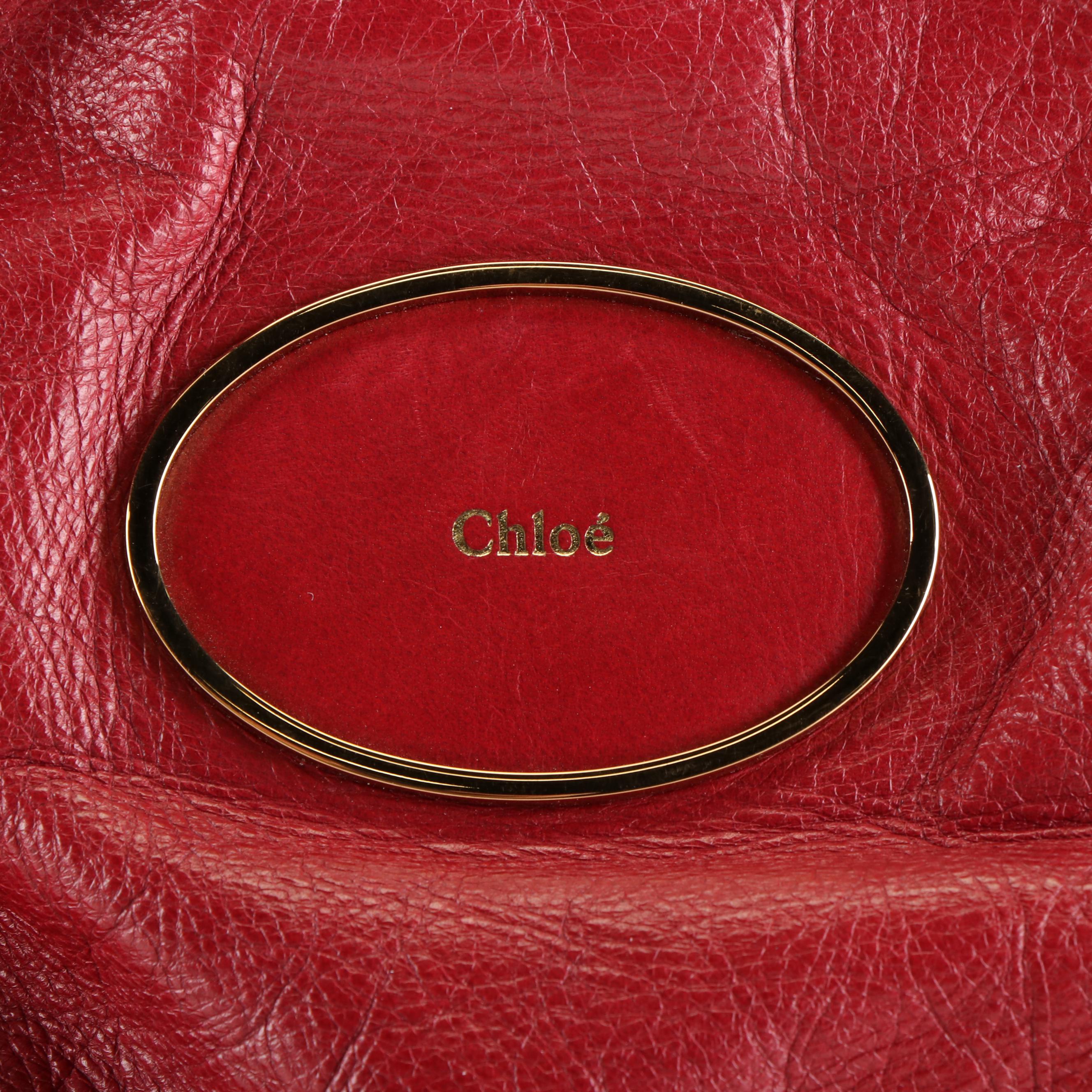 Chloé Victoria Tote Bag in Red Leather