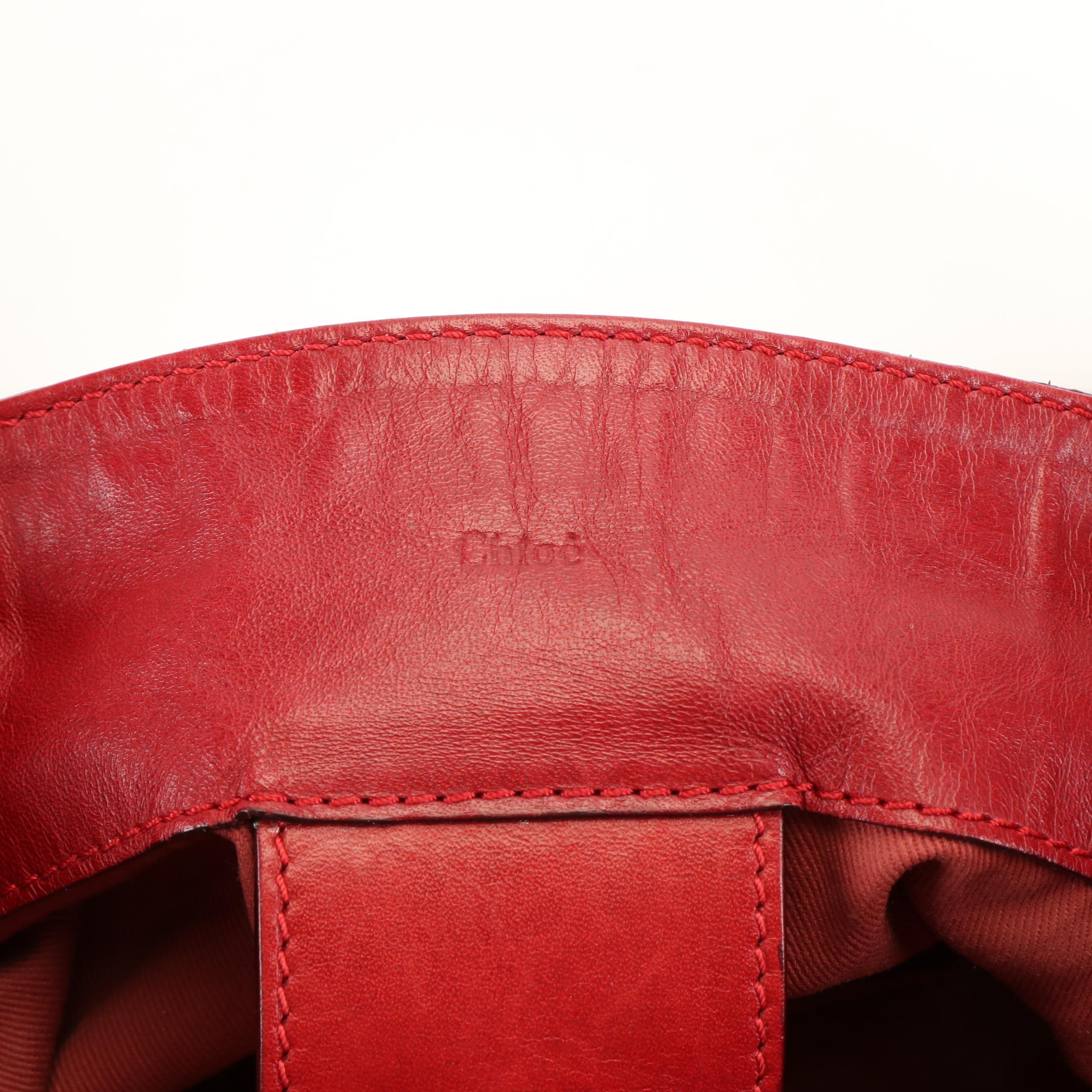 Chloé Victoria Tote Bag in Red Leather