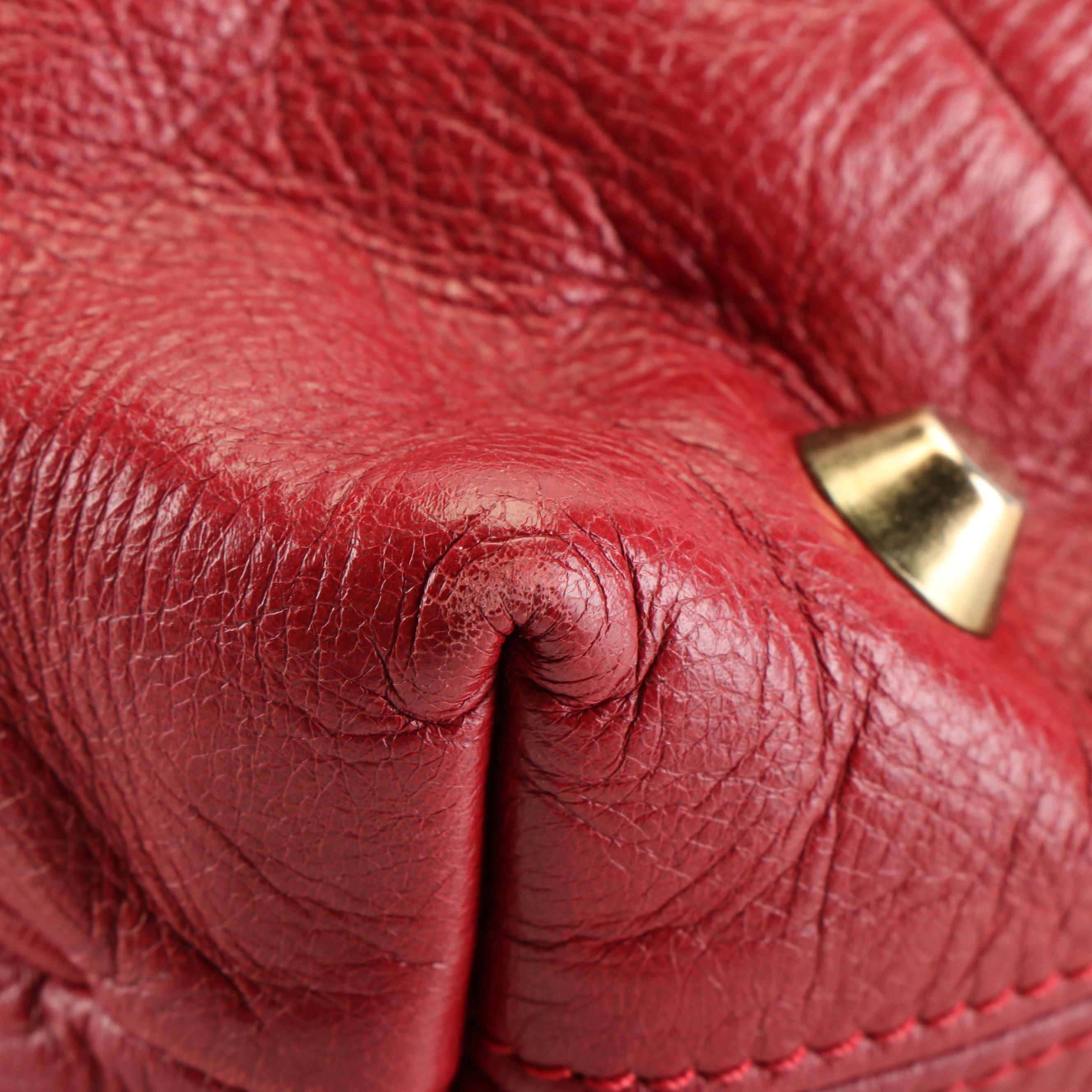 Chloé Victoria Tote Bag in Red Leather