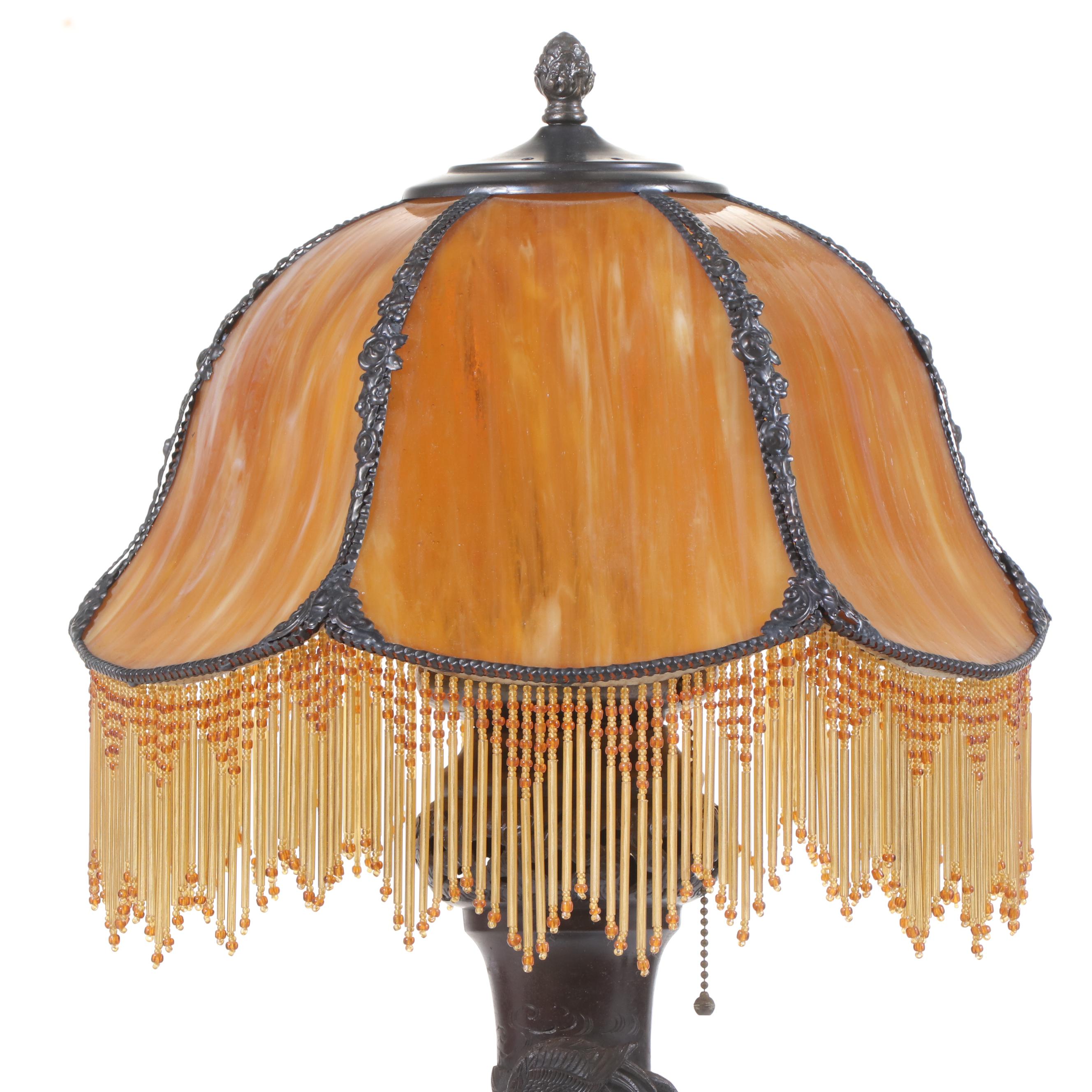 Japanese Meiji Style Cast Bronze Dragon & Phoenix Floor Lamp, Adapted Mid-20th C