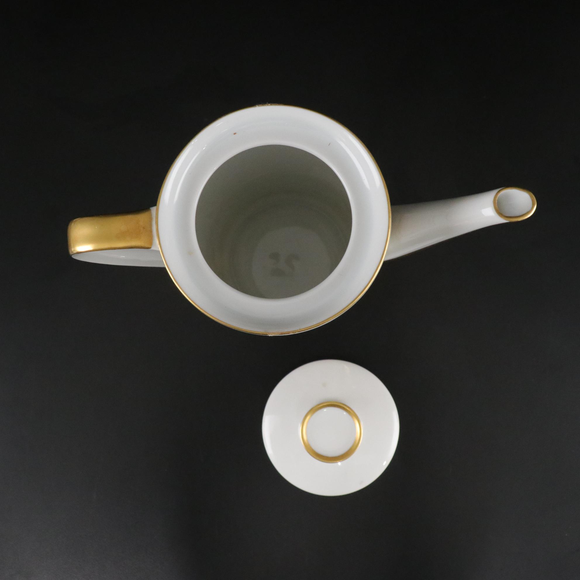 Johann Seltmann Vohenstrauss Porcelain Demitasse Tea Set with Gilded Tray