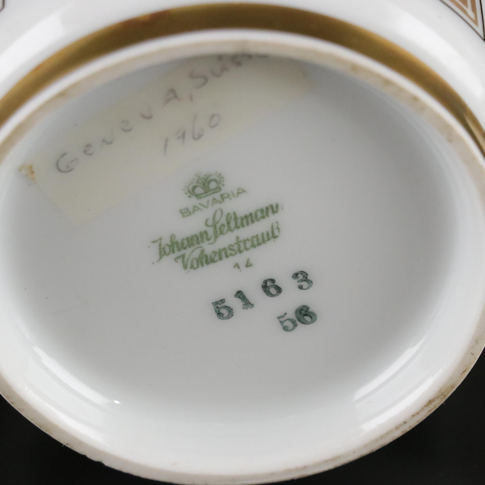 Johann Seltmann Vohenstrauss Porcelain Demitasse Tea Set with Gilded Tray