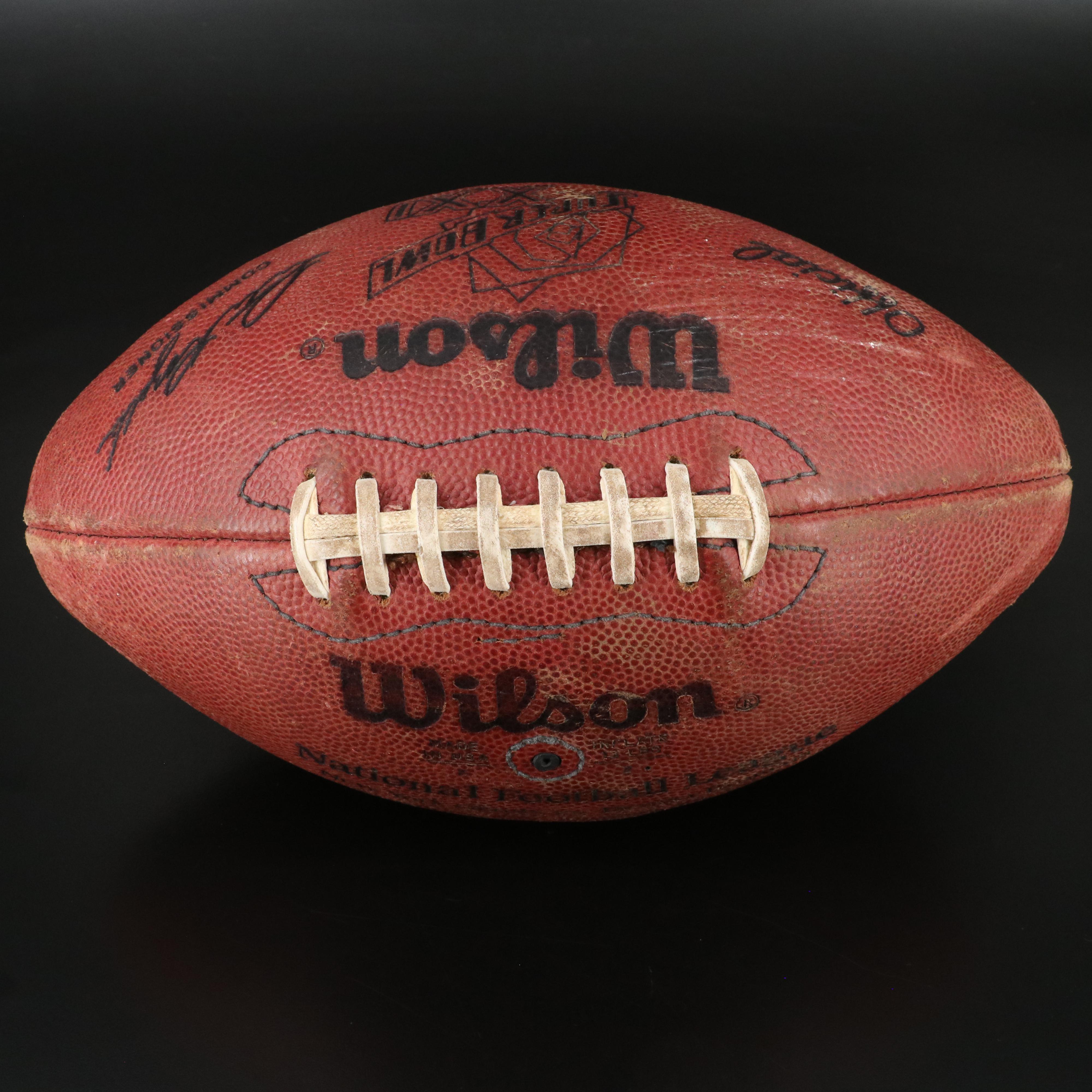 Wilson Official Super Bowl XXI Football with Super Bowl XXV Ticket Stub