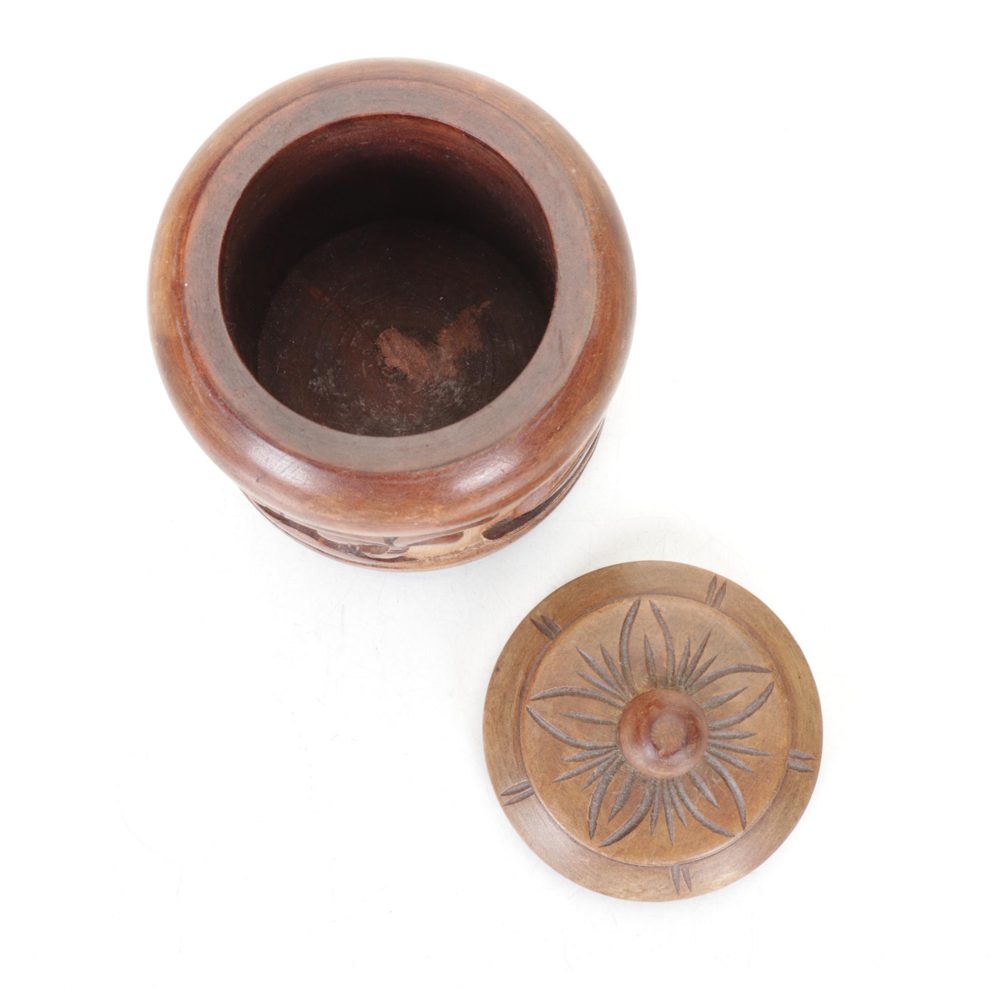 Hawaiian Coco Joe's 1970s Hapa Wood Tiki "Lono" with Hand-Carved Boxes