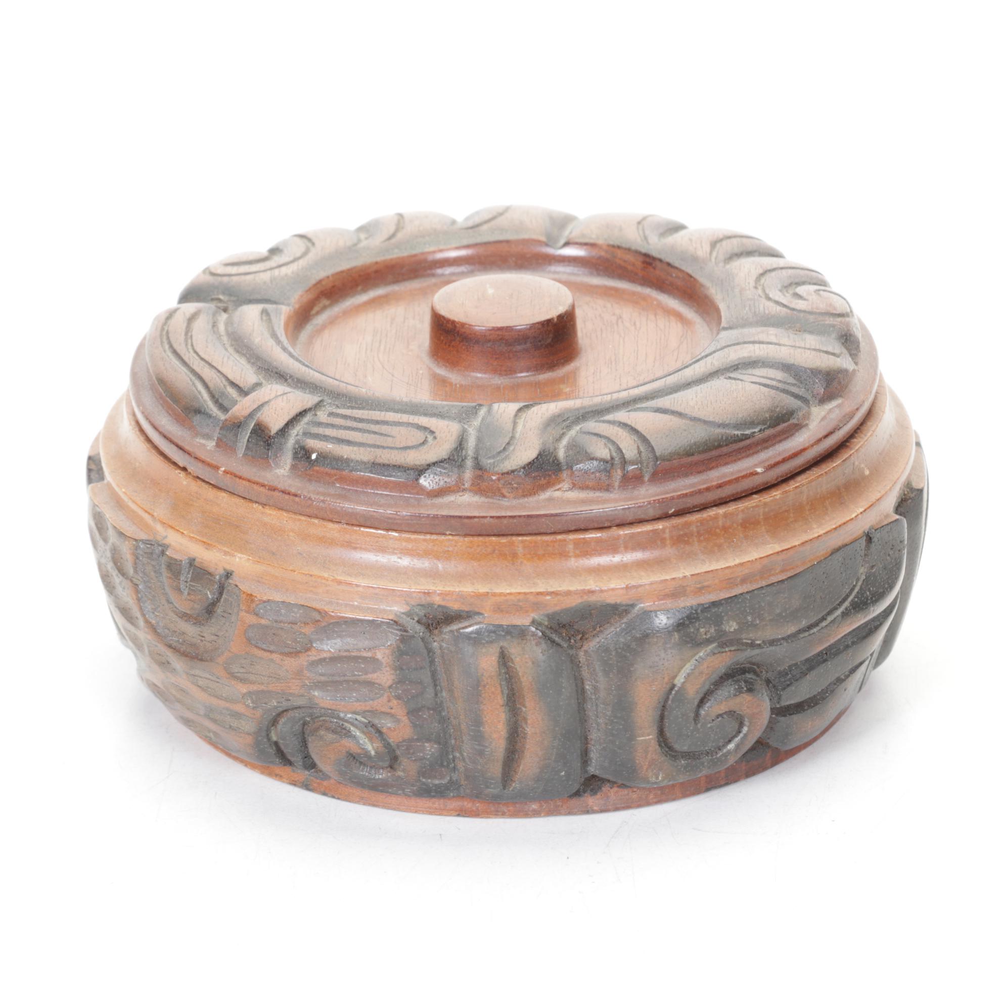 Hawaiian Coco Joe's 1970s Hapa Wood Tiki "Lono" with Hand-Carved Boxes