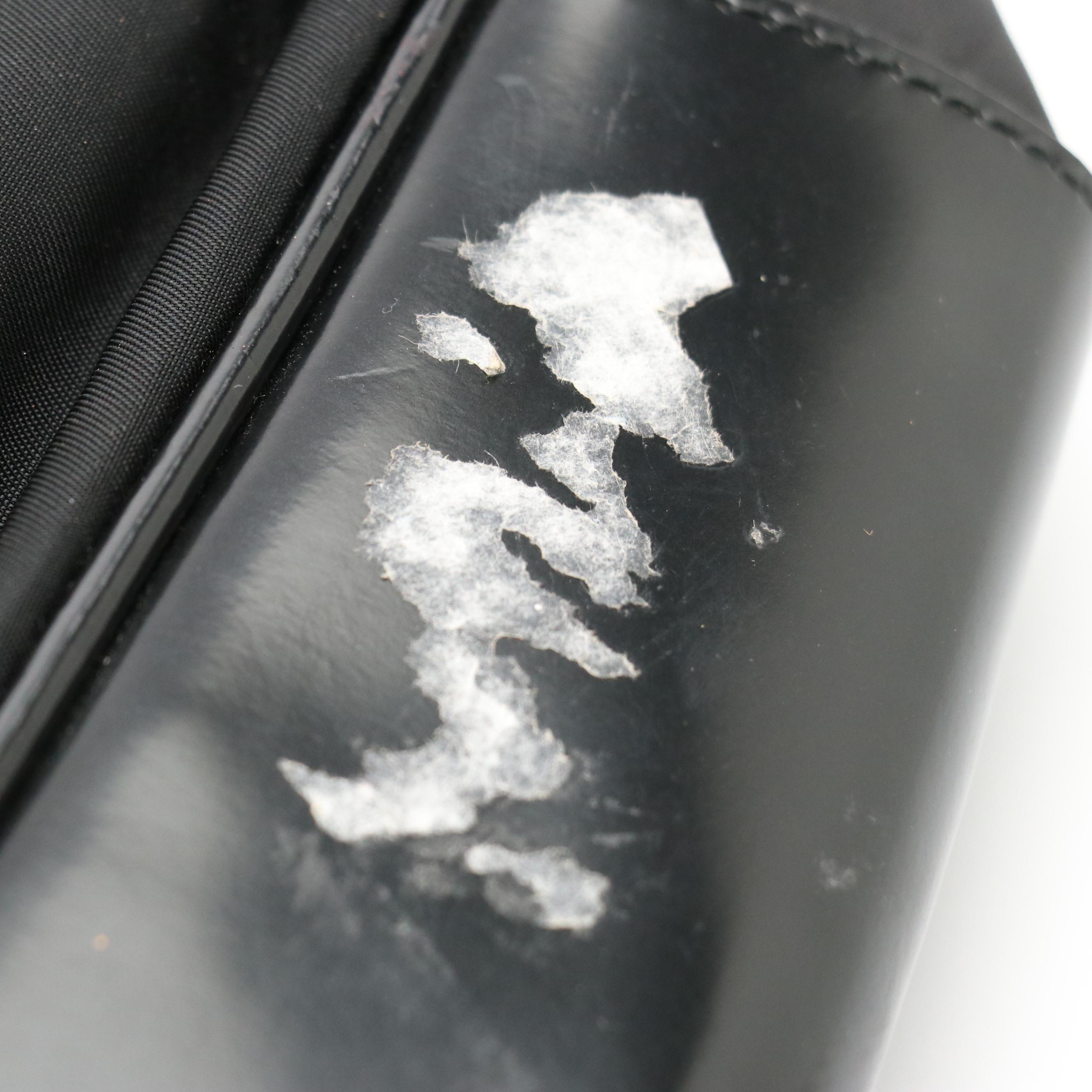 Prada Zippered Bowling Bag in Black Tessuto Nylon and Patent Leather