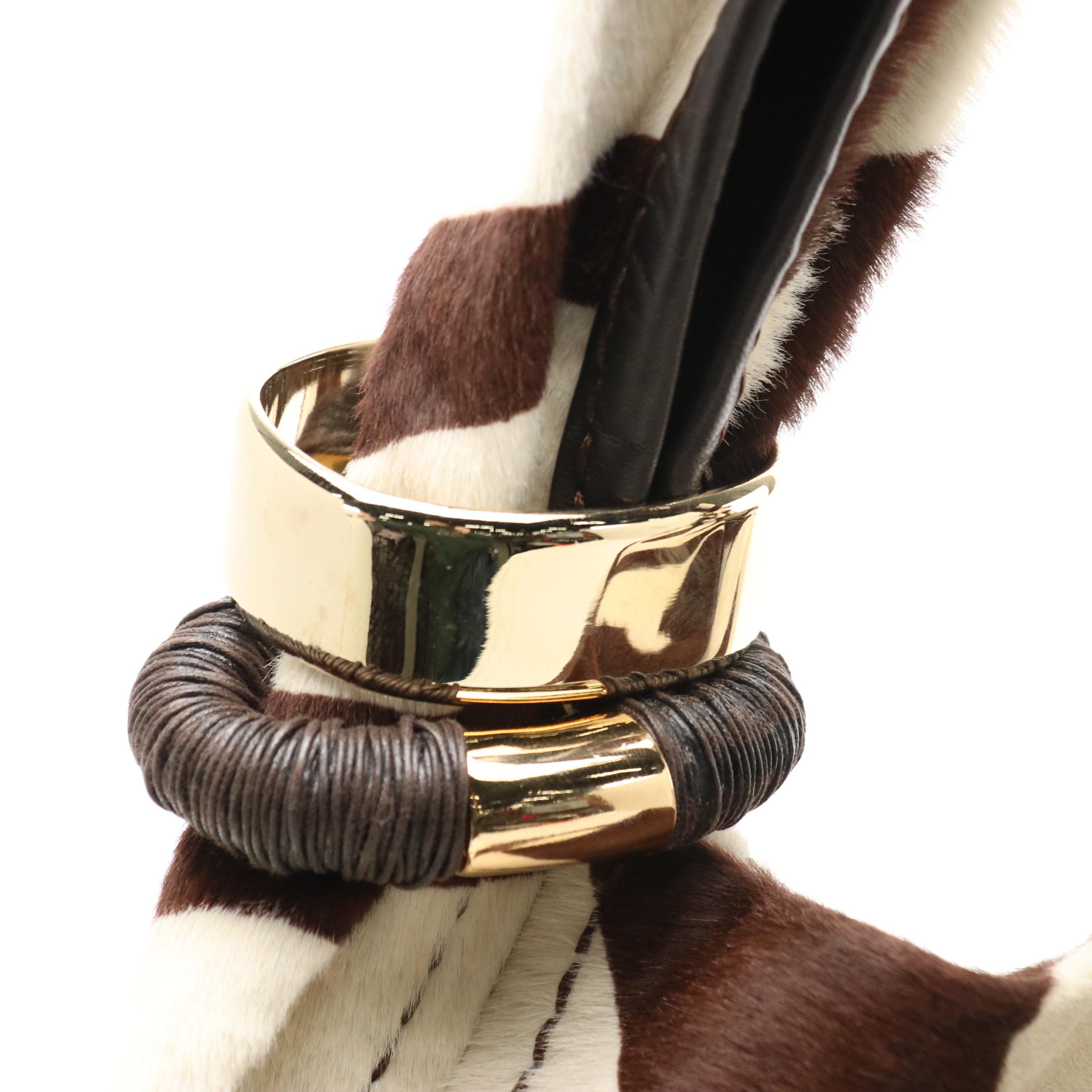 Jimmy Choo Zebra Dyed Calf Hair Hobo Shoulder Bag