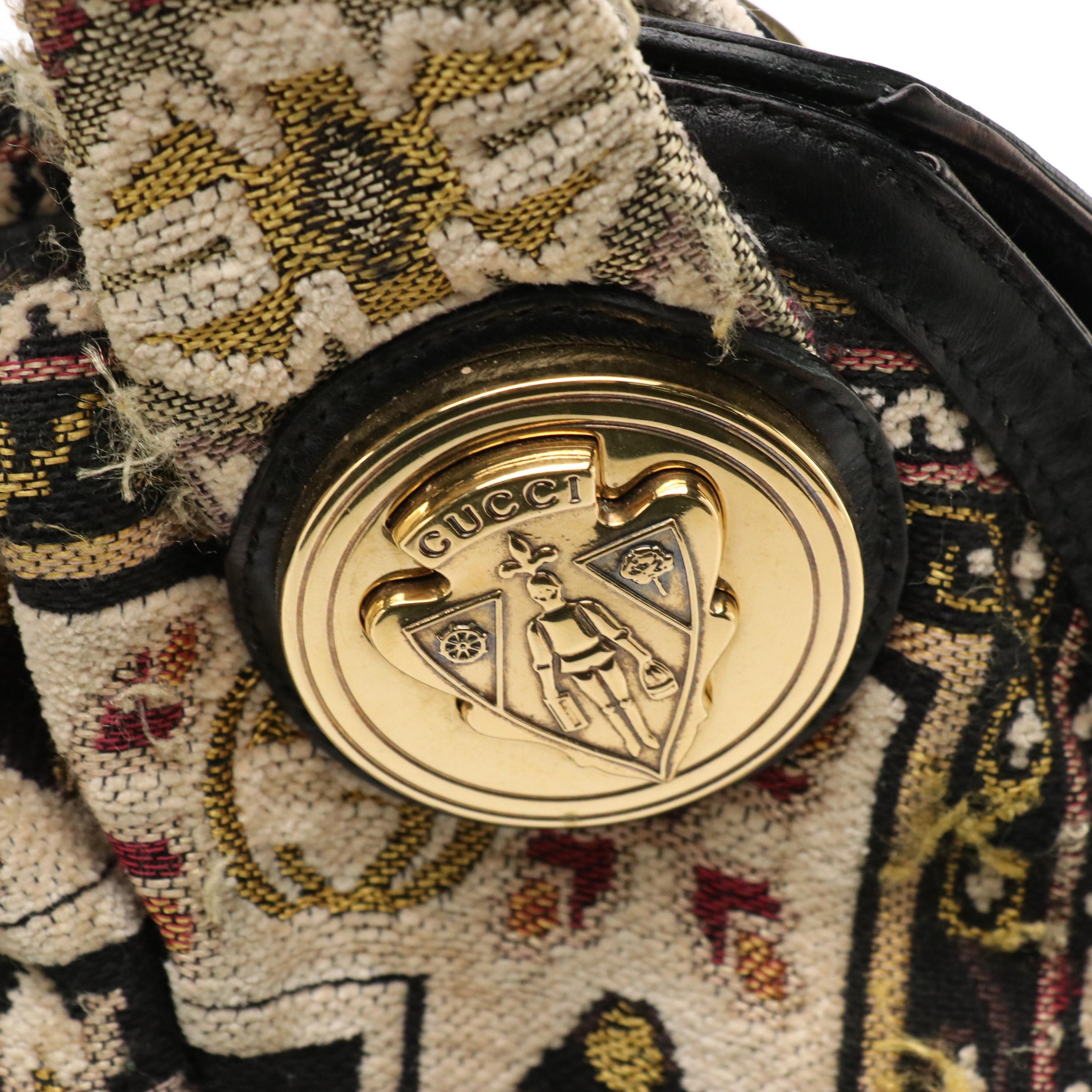 Gucci Hysteria Hobo Two-Way Bag in Multicolor Embroidered Tapestry and Leather