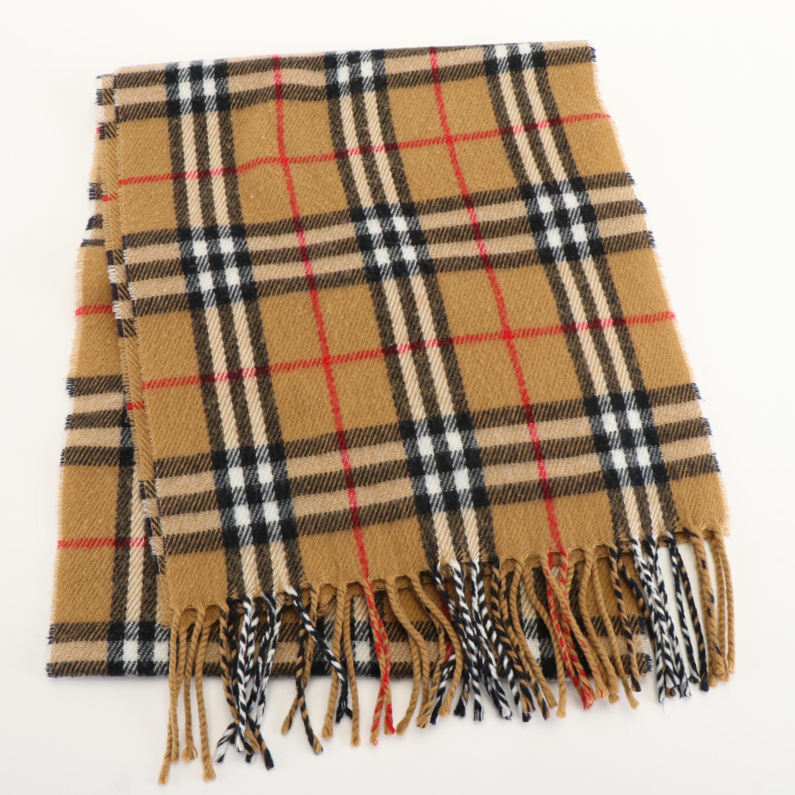 Burberrys of London Fringed House Check Lambswool Scarf