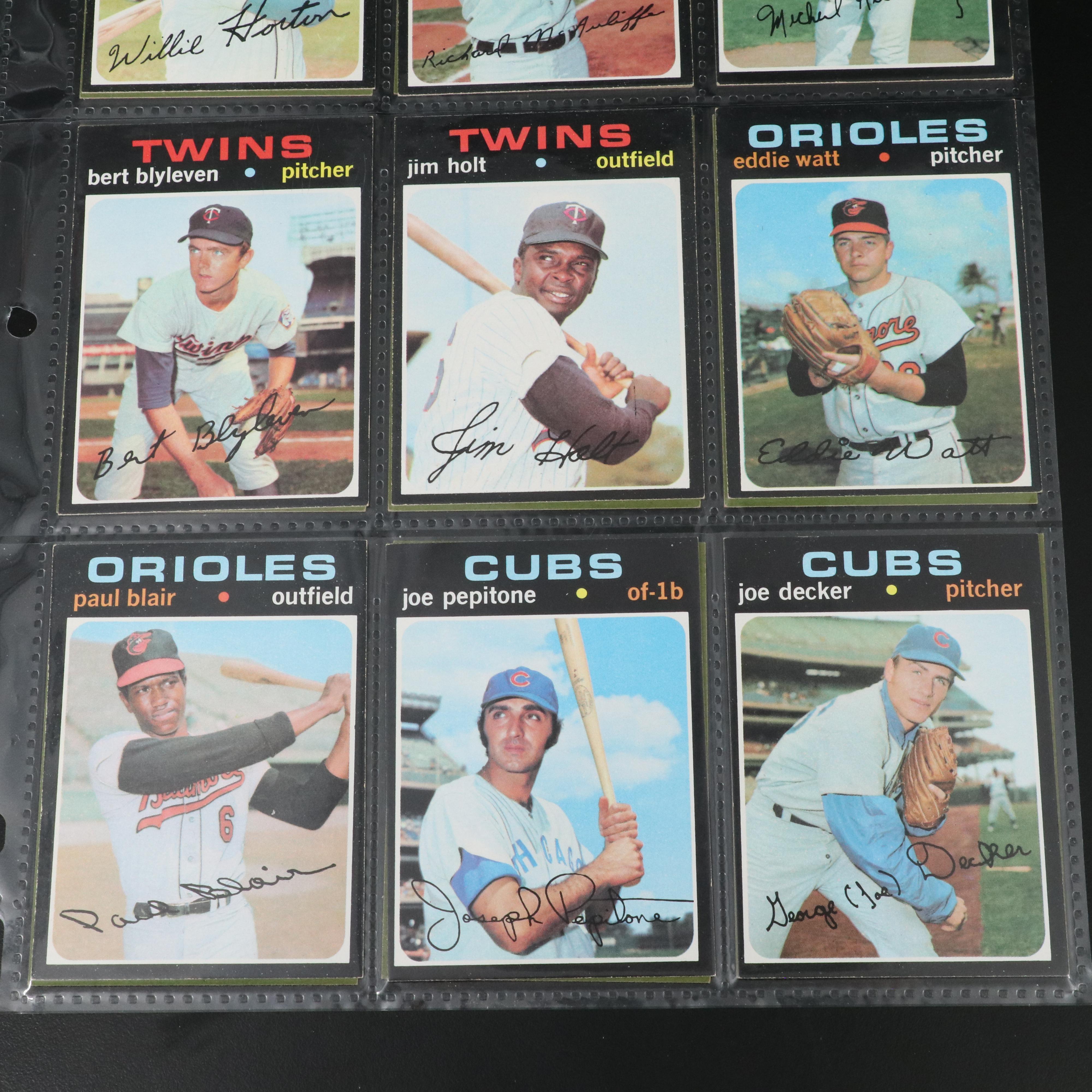 Topps Baseball Cards Featuring Johnny Bench, Tom Seaver, and More, 1969-1971