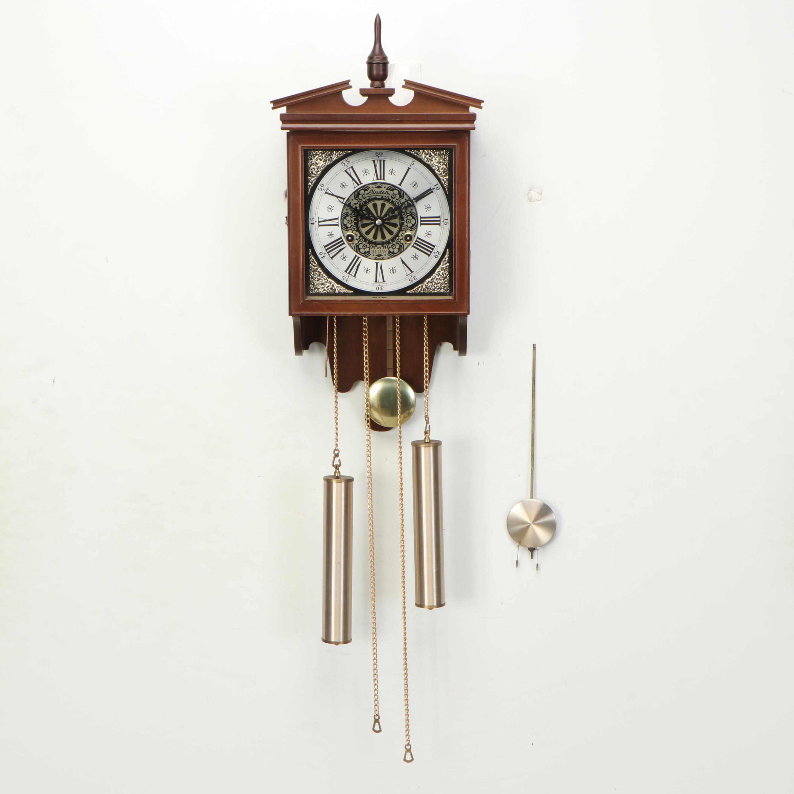 Linden 31 Day Pendulum Wall Clock in Wood Case
