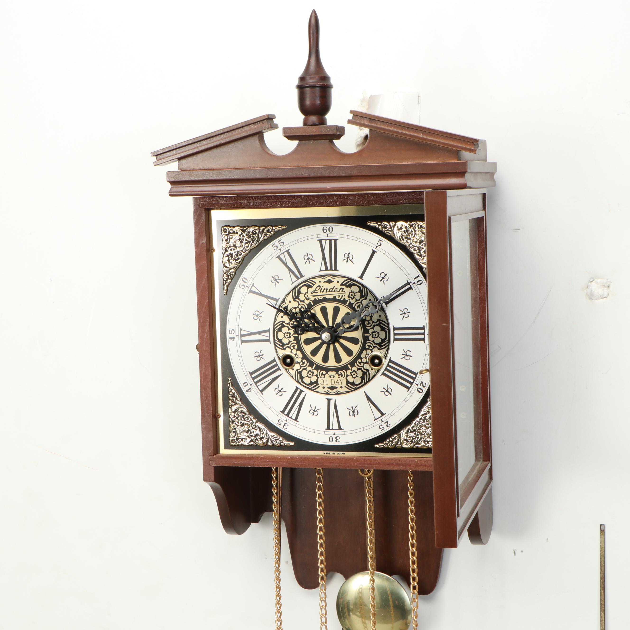 Linden 31 Day Pendulum Wall Clock in Wood Case