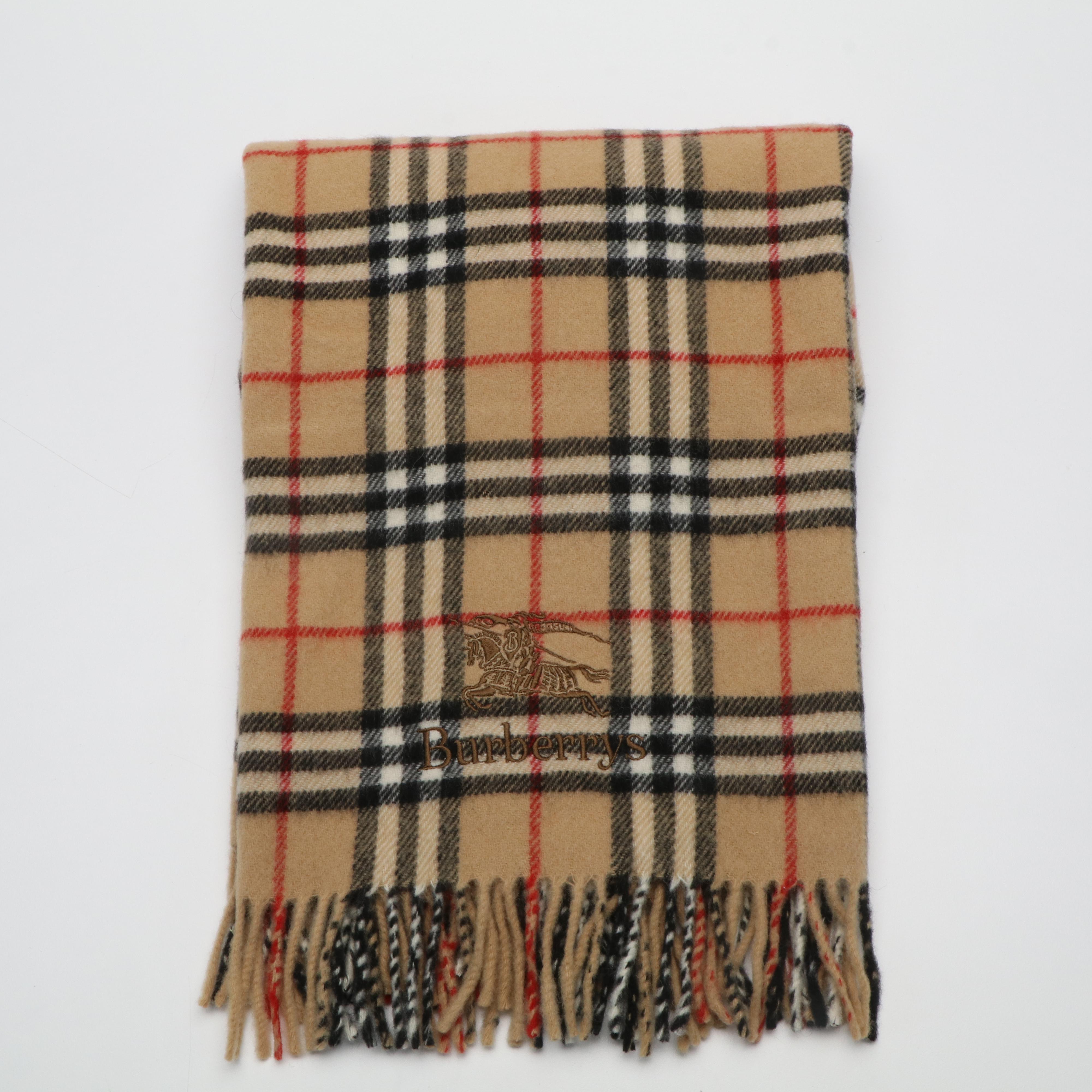 Burberrys of London Fringed House Check Wool Wrap