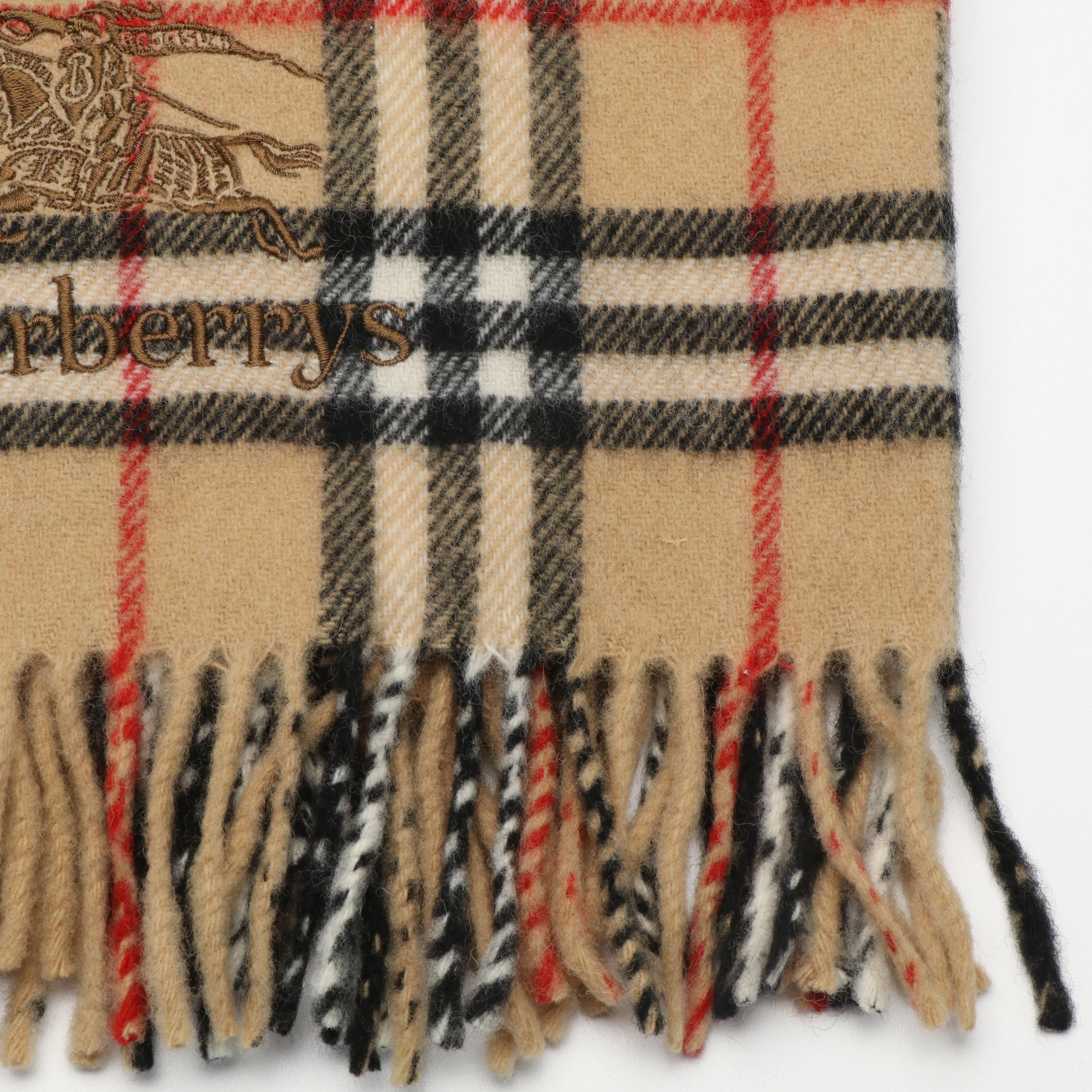 Burberrys of London Fringed House Check Wool Wrap