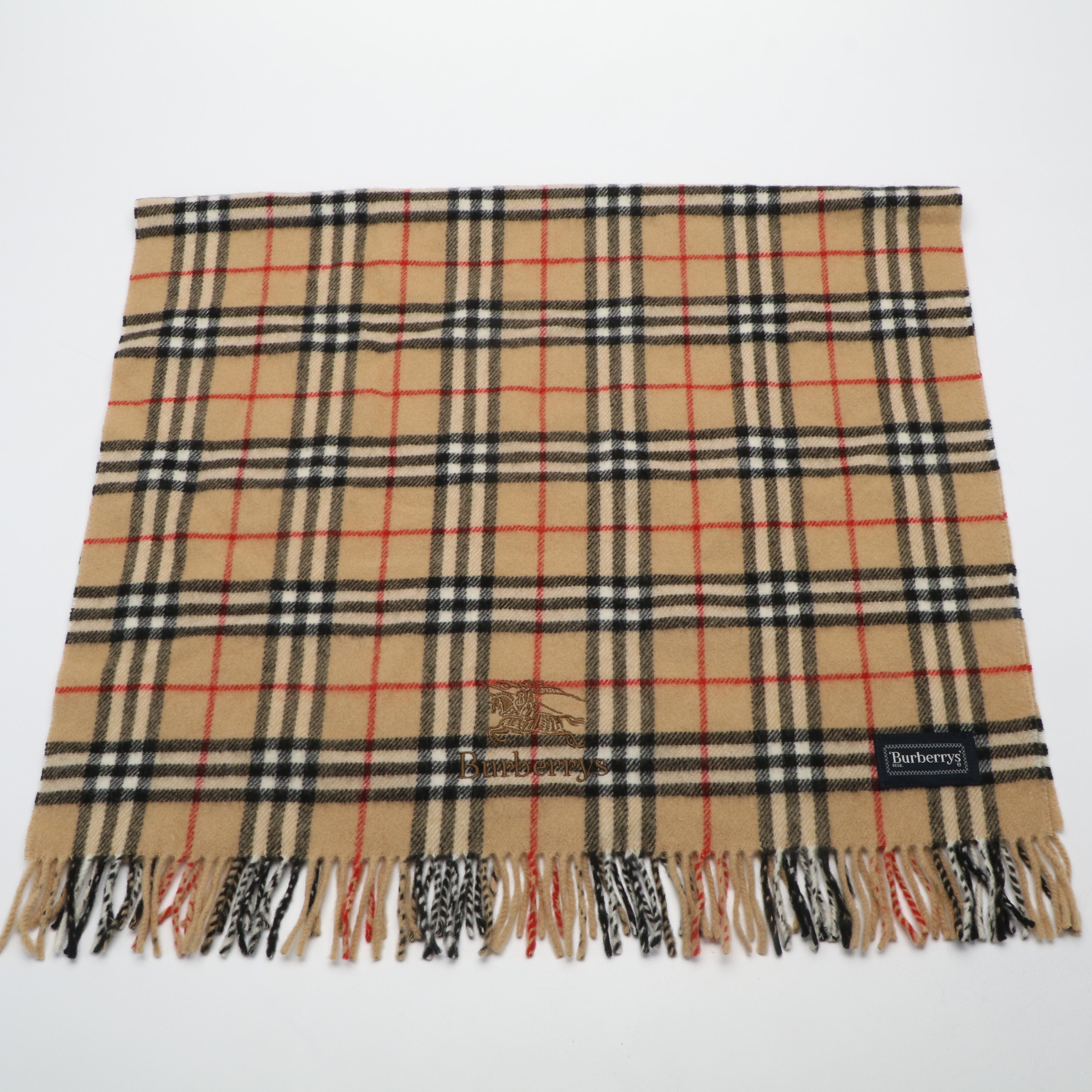 Burberrys of London Fringed House Check Wool Wrap