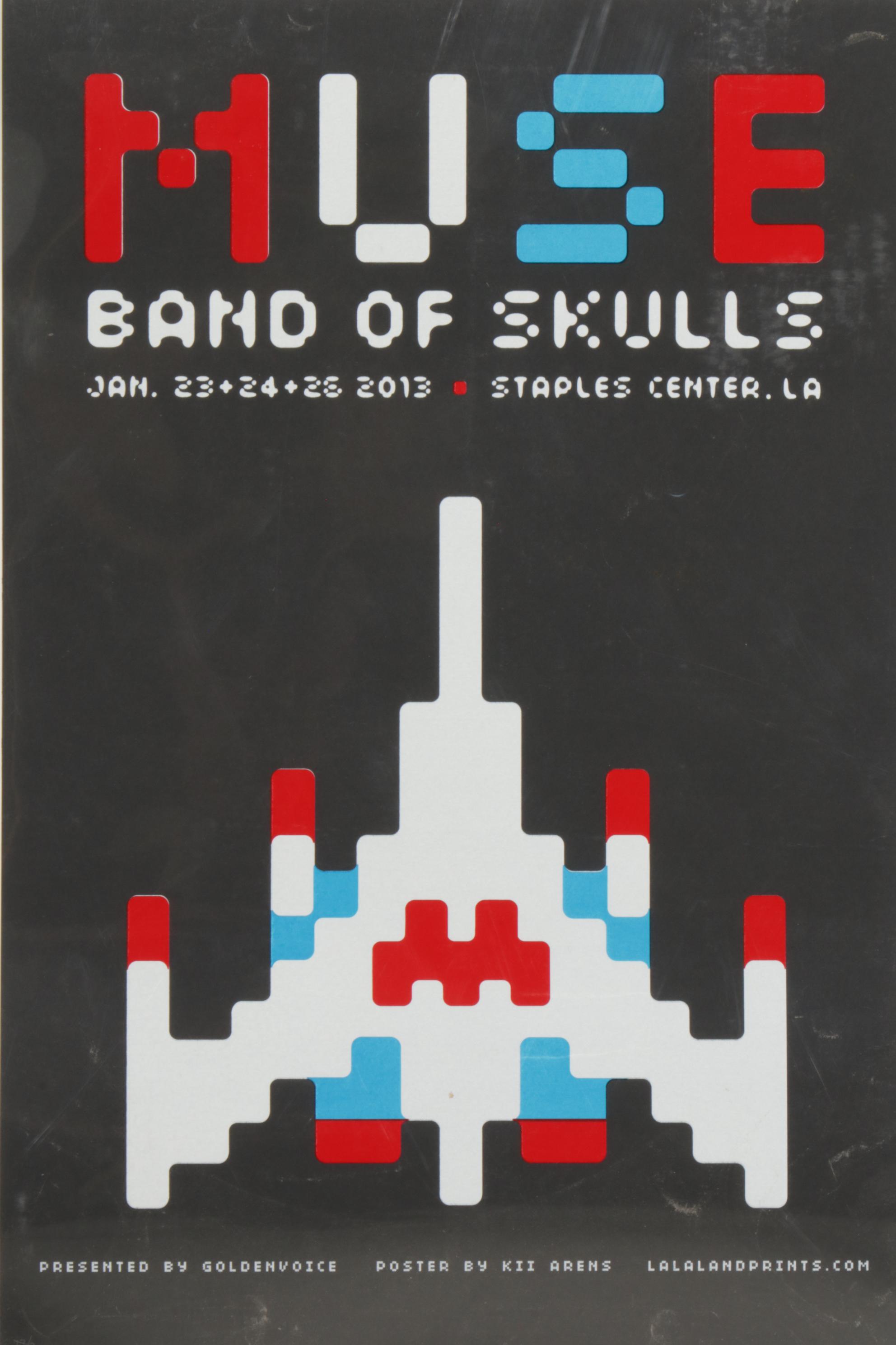 Muse w/ Band of Skulls Staples Center 2013 Concert Poster Designed By Kii Arens