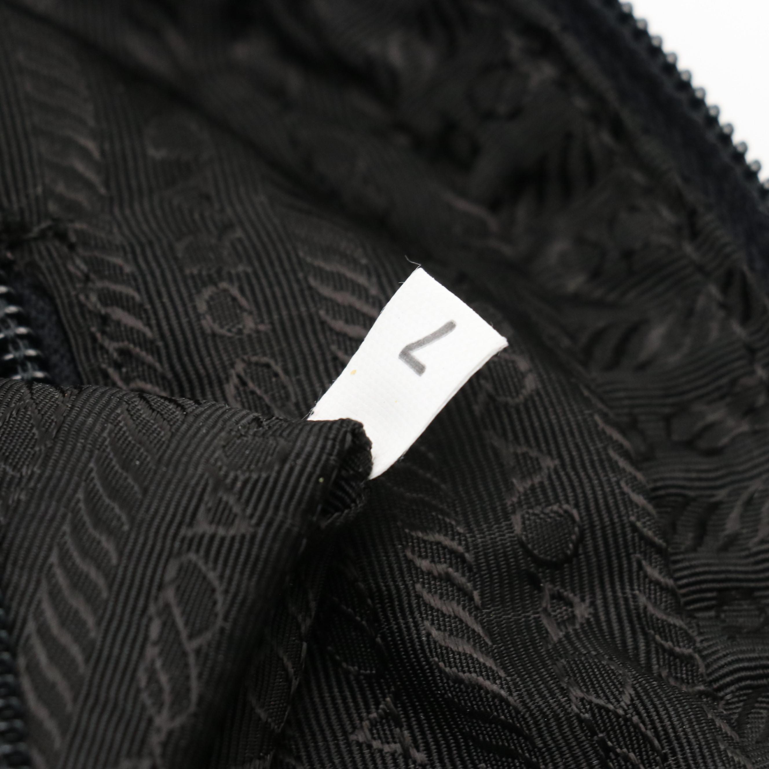 Prada Zip-Around Shoulder Tote in Black Tessuto Nylon
