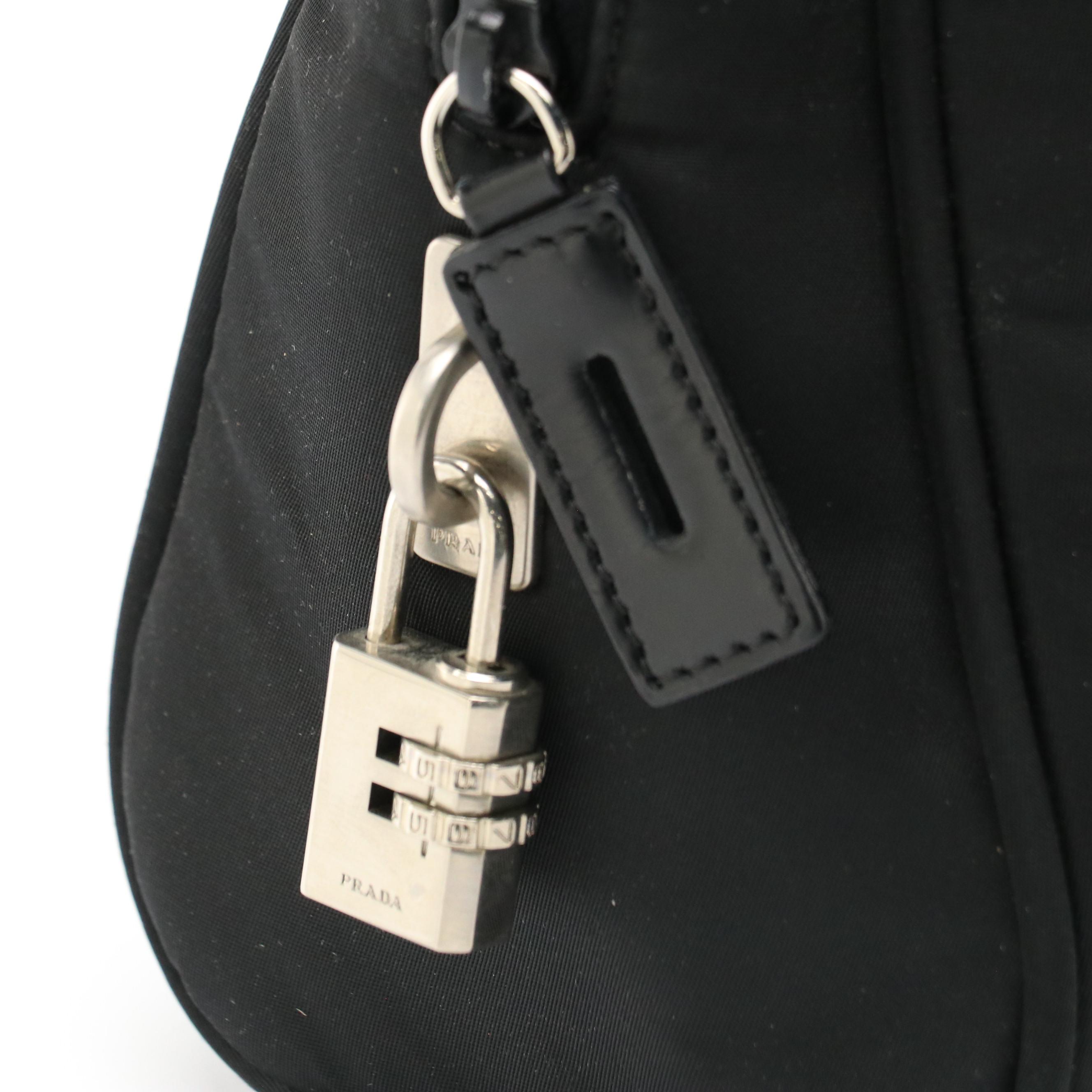 Prada Zip-Around Shoulder Tote in Black Tessuto Nylon