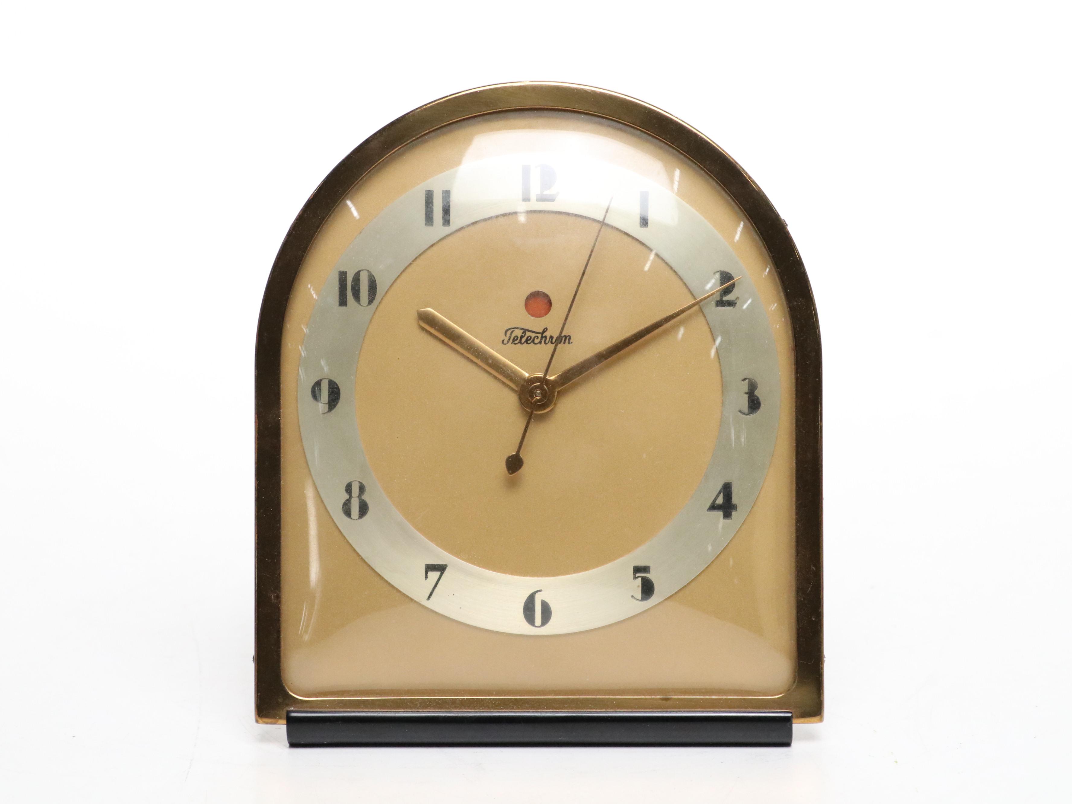 Art Deco Telecron and General Electric Desk Alarm Clocks