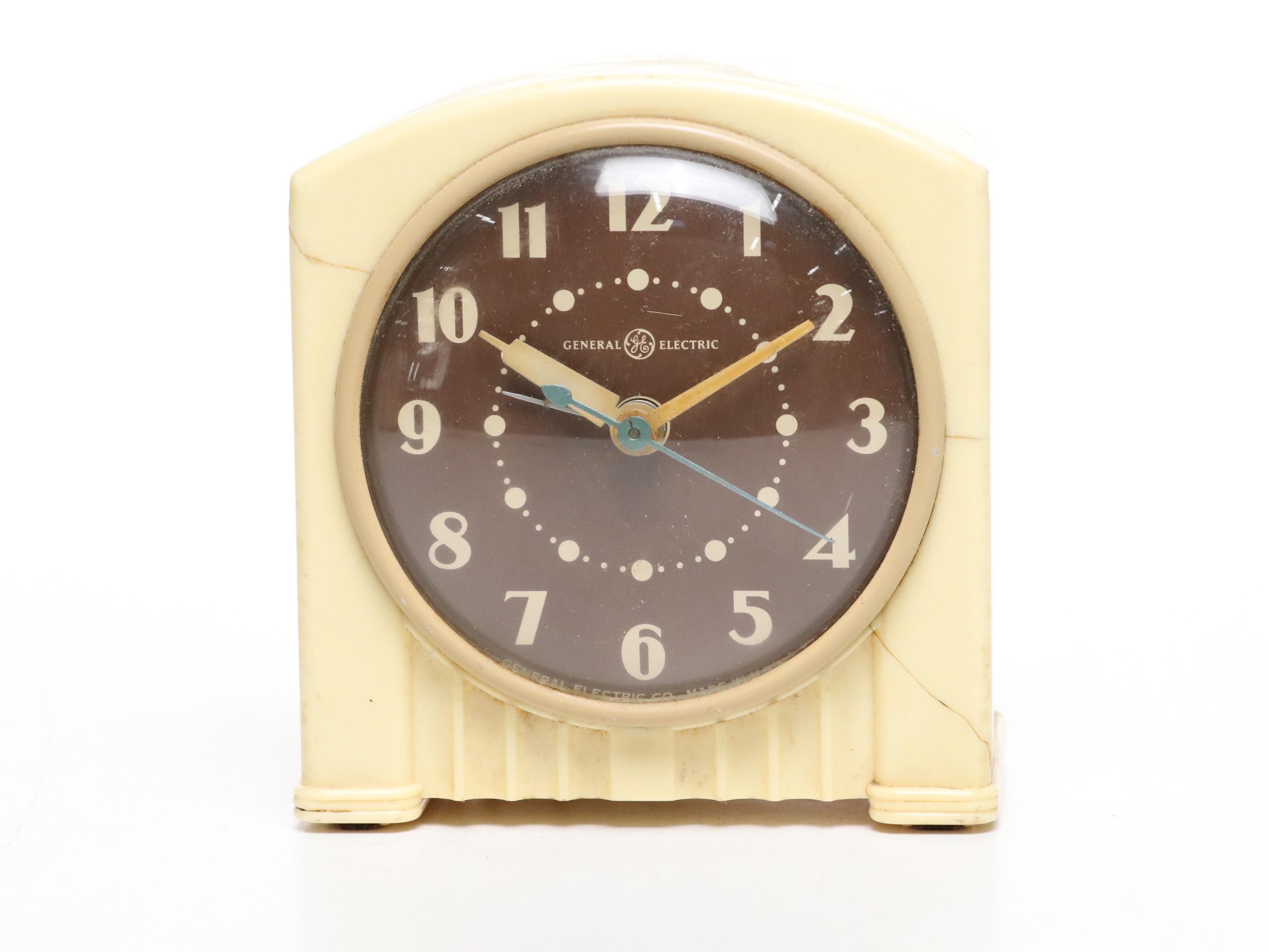 Art Deco Telecron and General Electric Desk Alarm Clocks