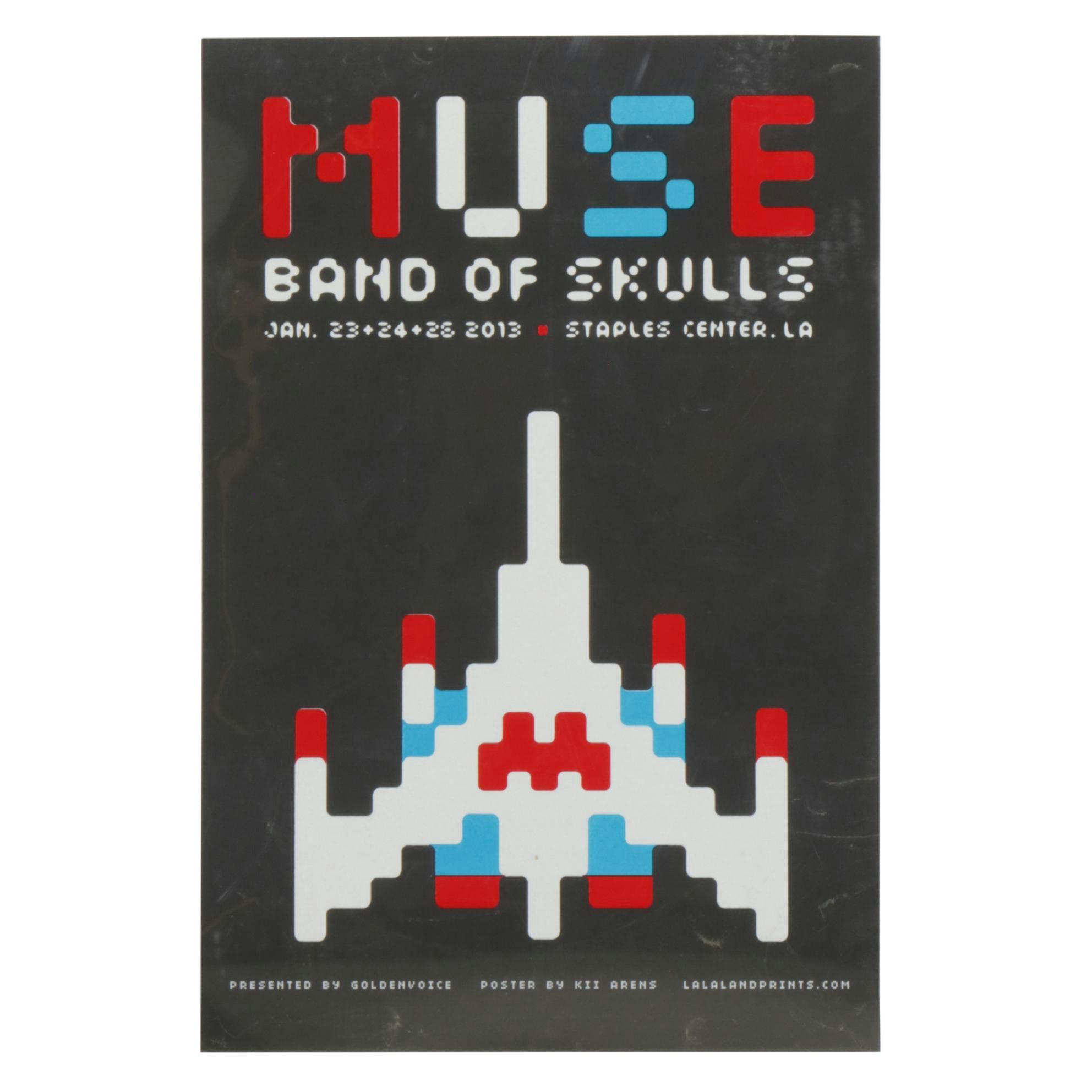 Muse w/ Band of Skulls Staples Center 2013 Concert Poster Designed By Kii Arens