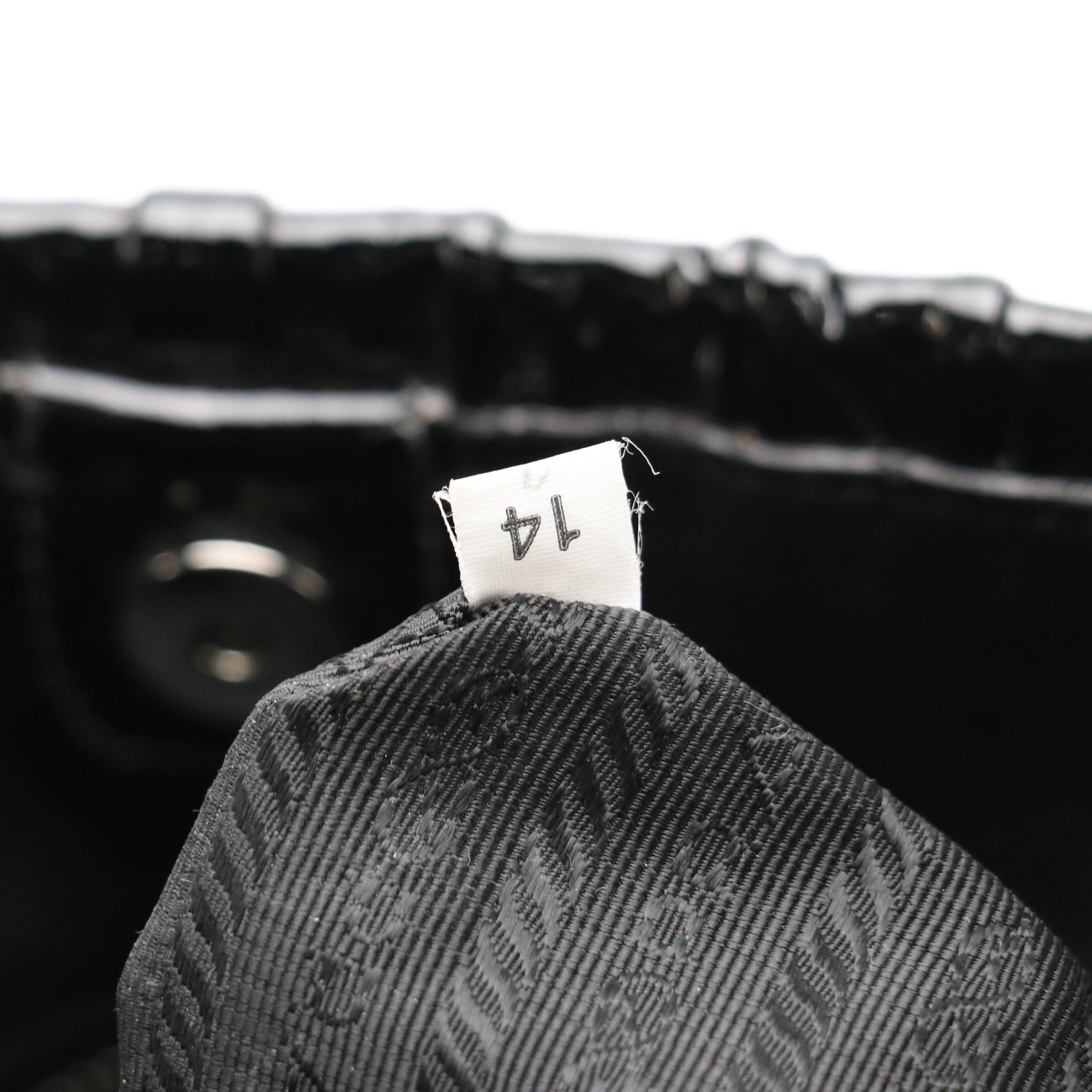 Prada Black Patent Leather Gaufré Tote