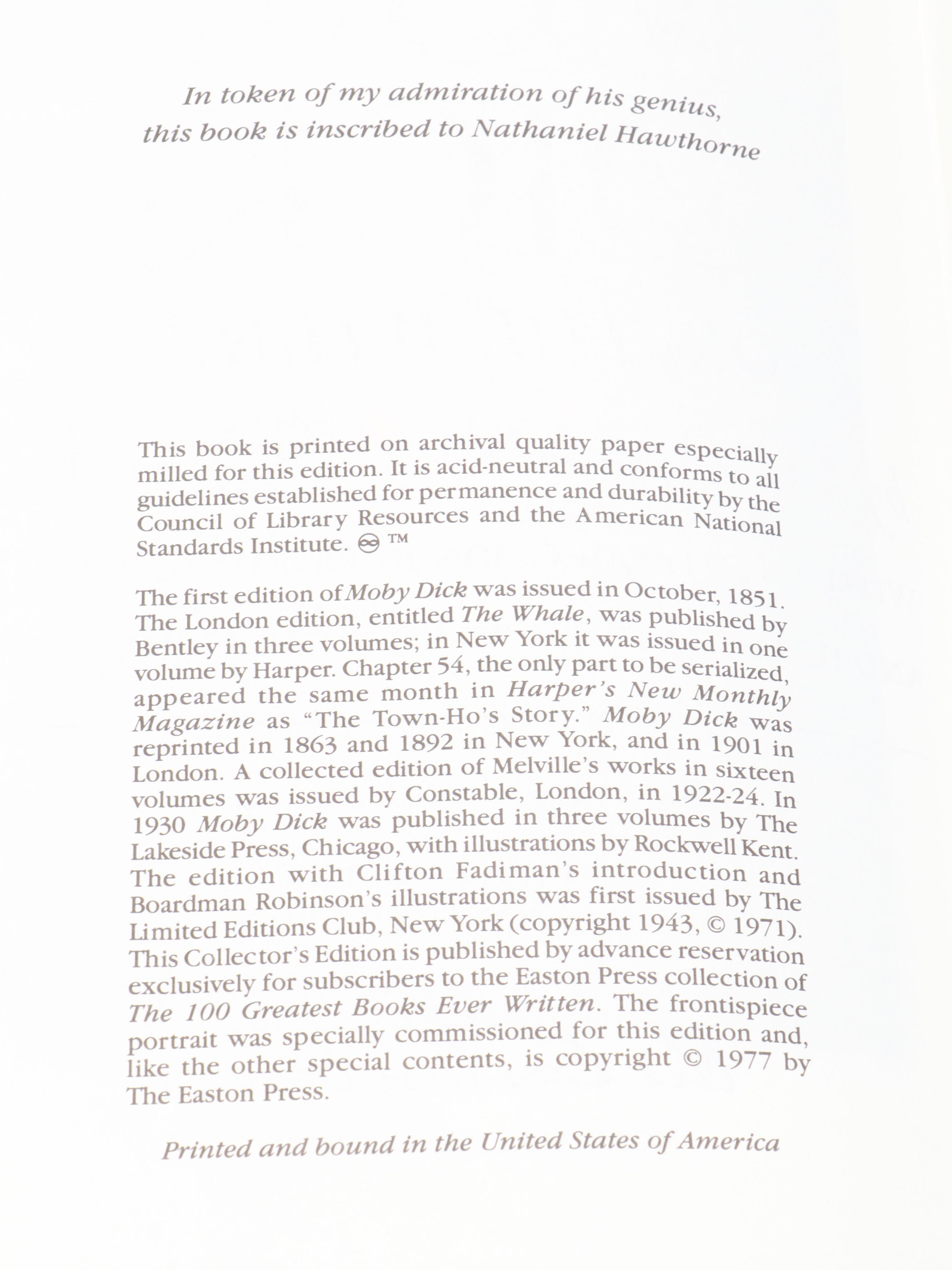Easton Press "Great Expectations," "Moby Dick," and More Literary Classics