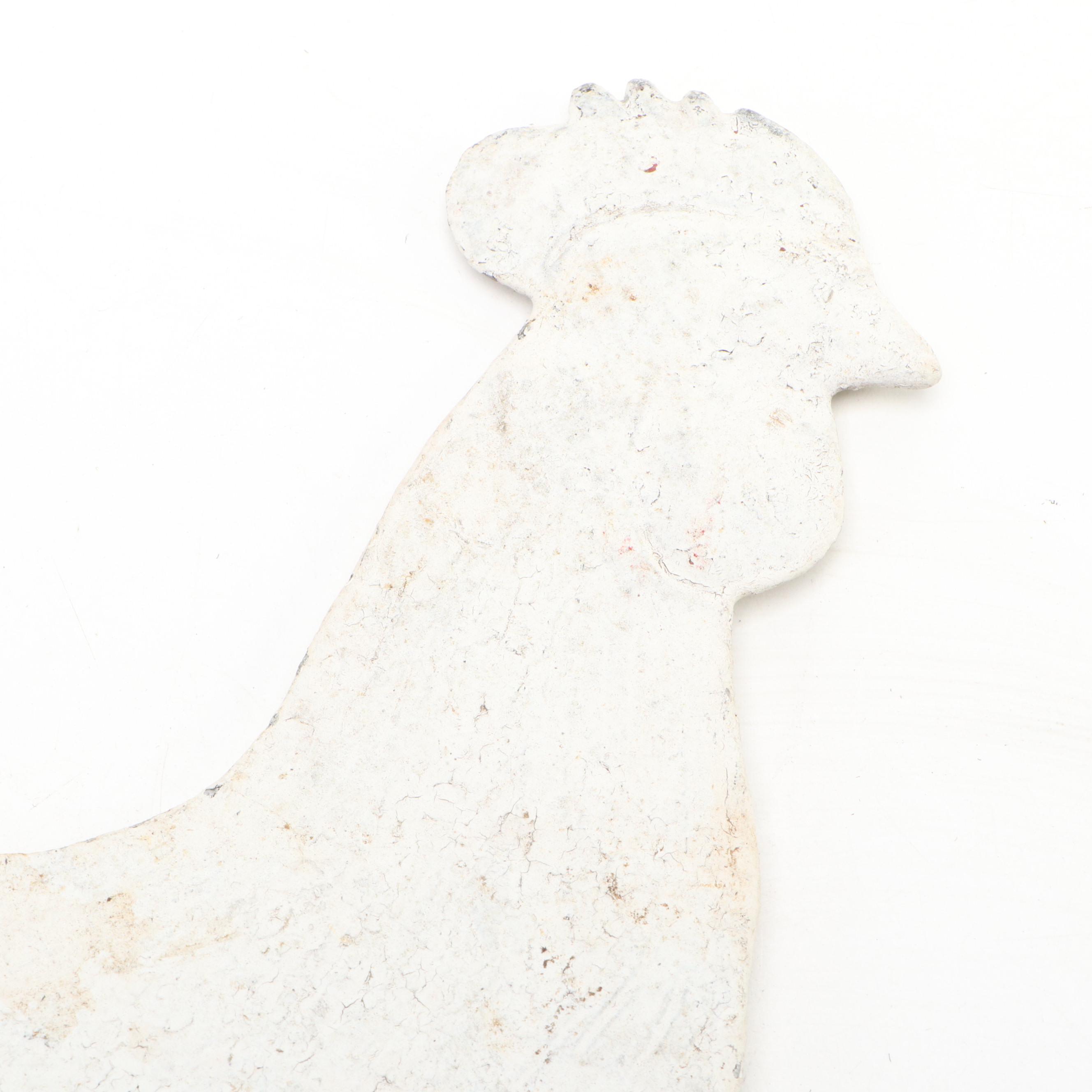 Painted Cast Metal Rooster Wind Vane