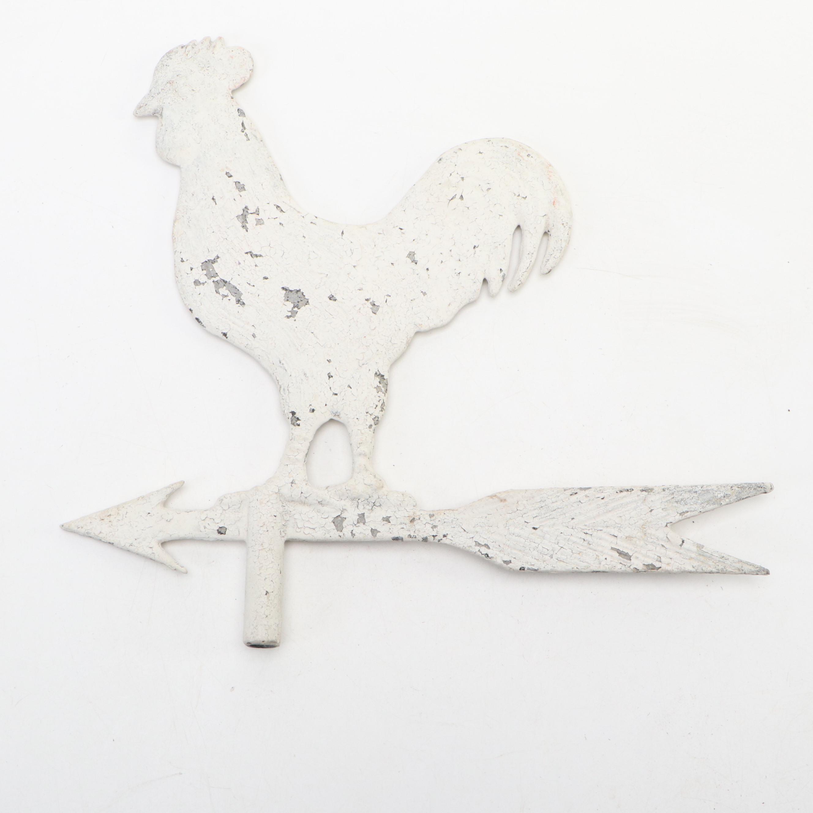 Painted Cast Metal Rooster Wind Vane