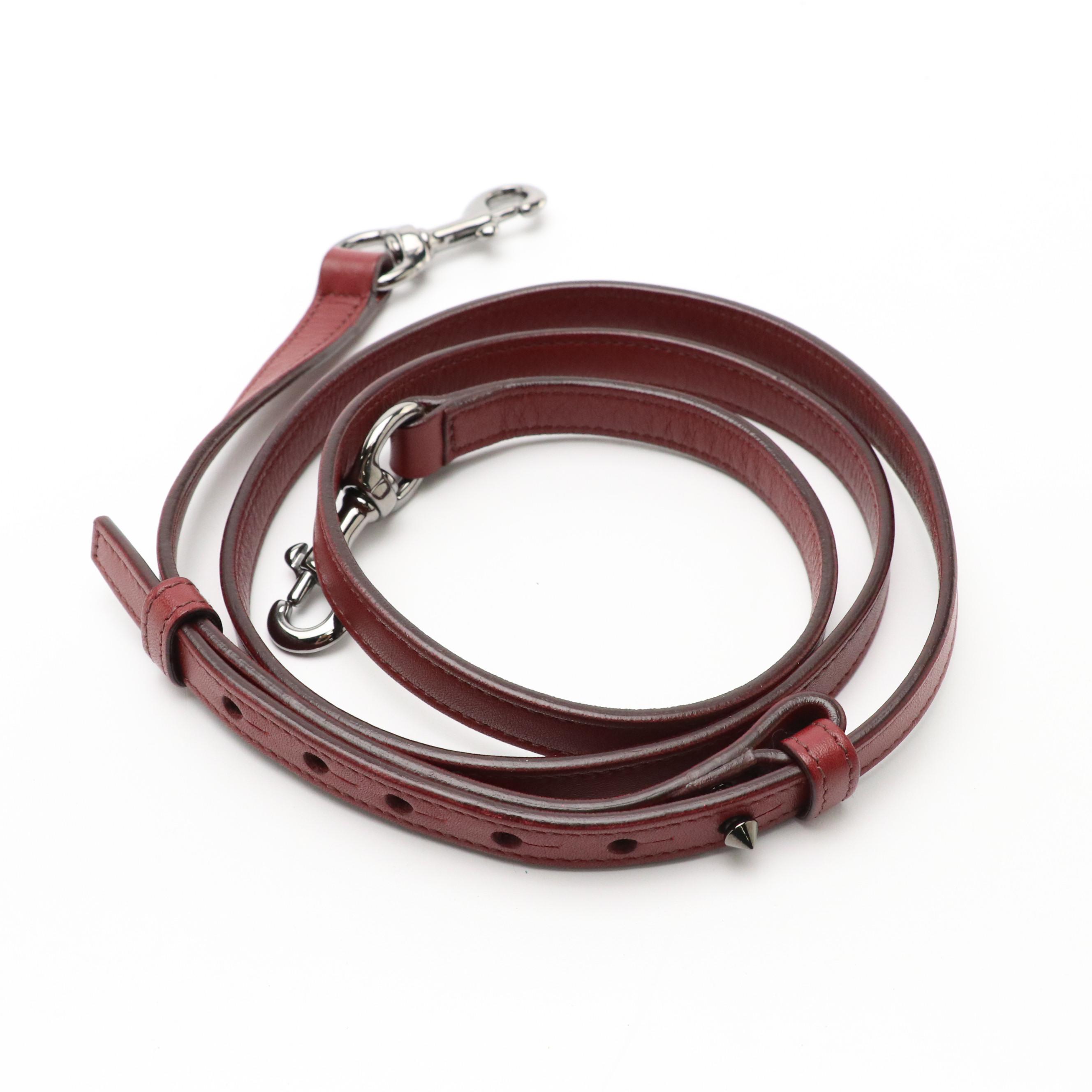 Elena Ghisellini Dyed Fox Fur and Burgundy Leather Two-Way Bag