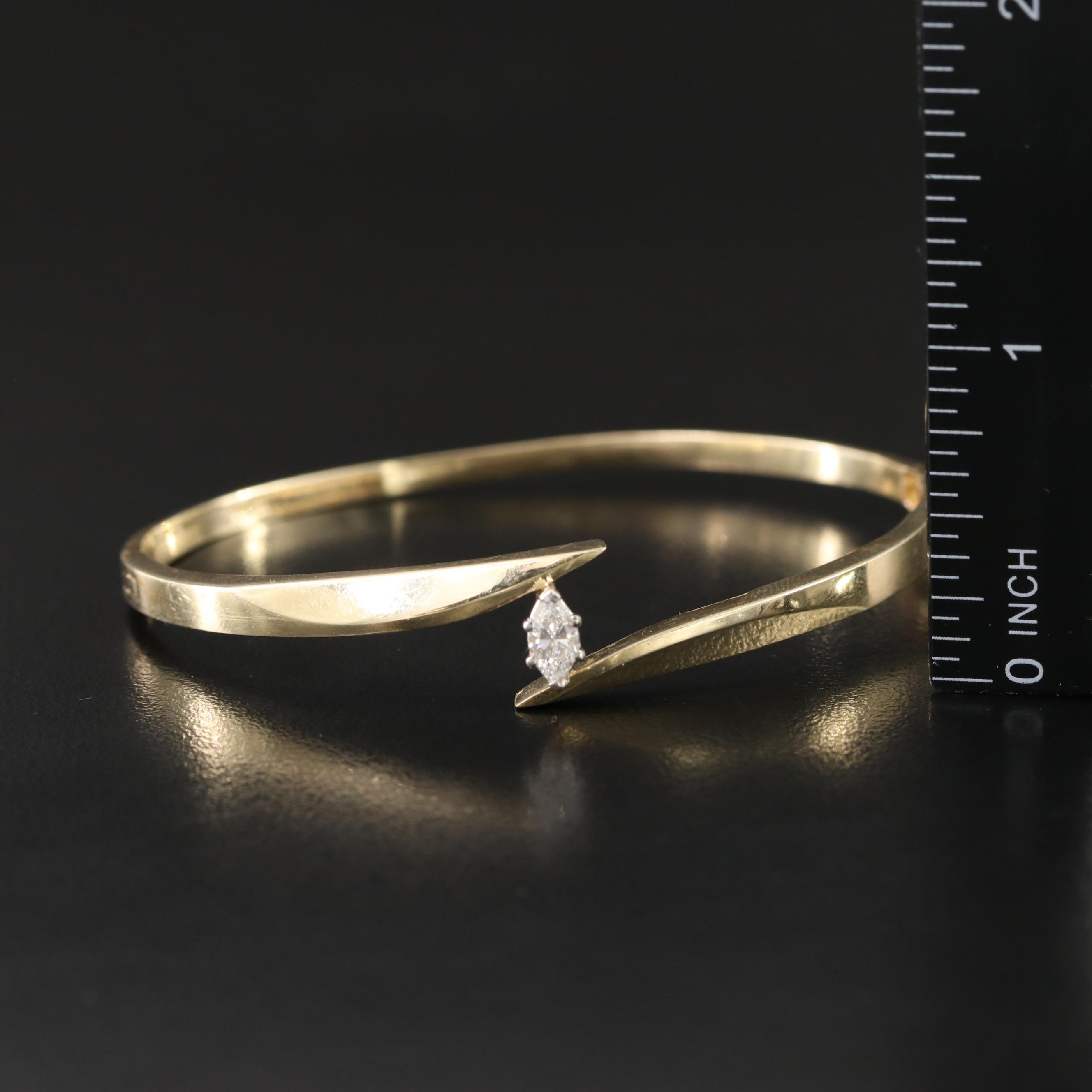 14K 0.27 CT Diamond Bypass Bracelet