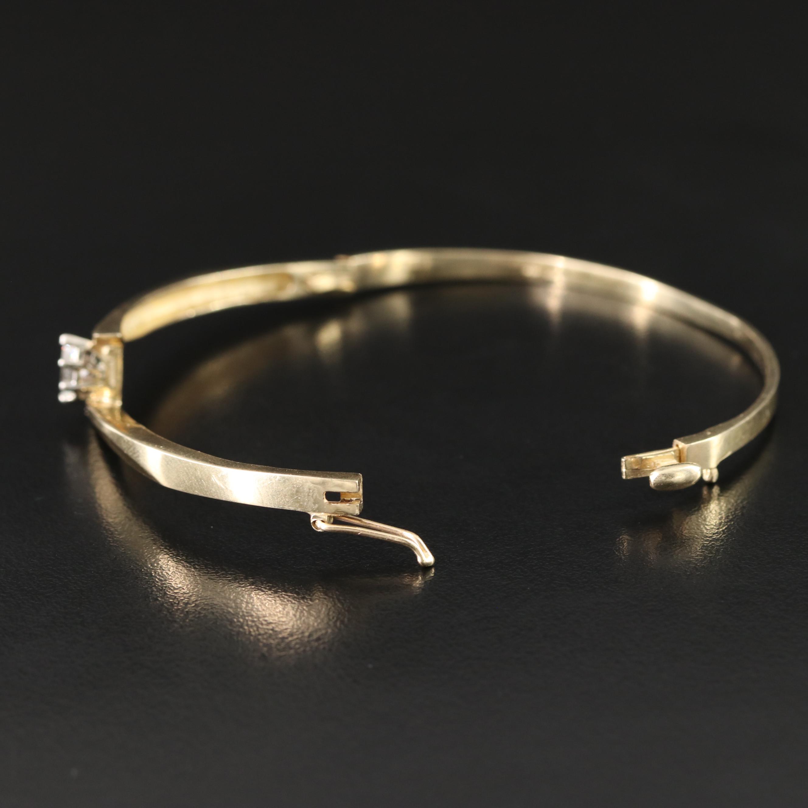 14K 0.27 CT Diamond Bypass Bracelet