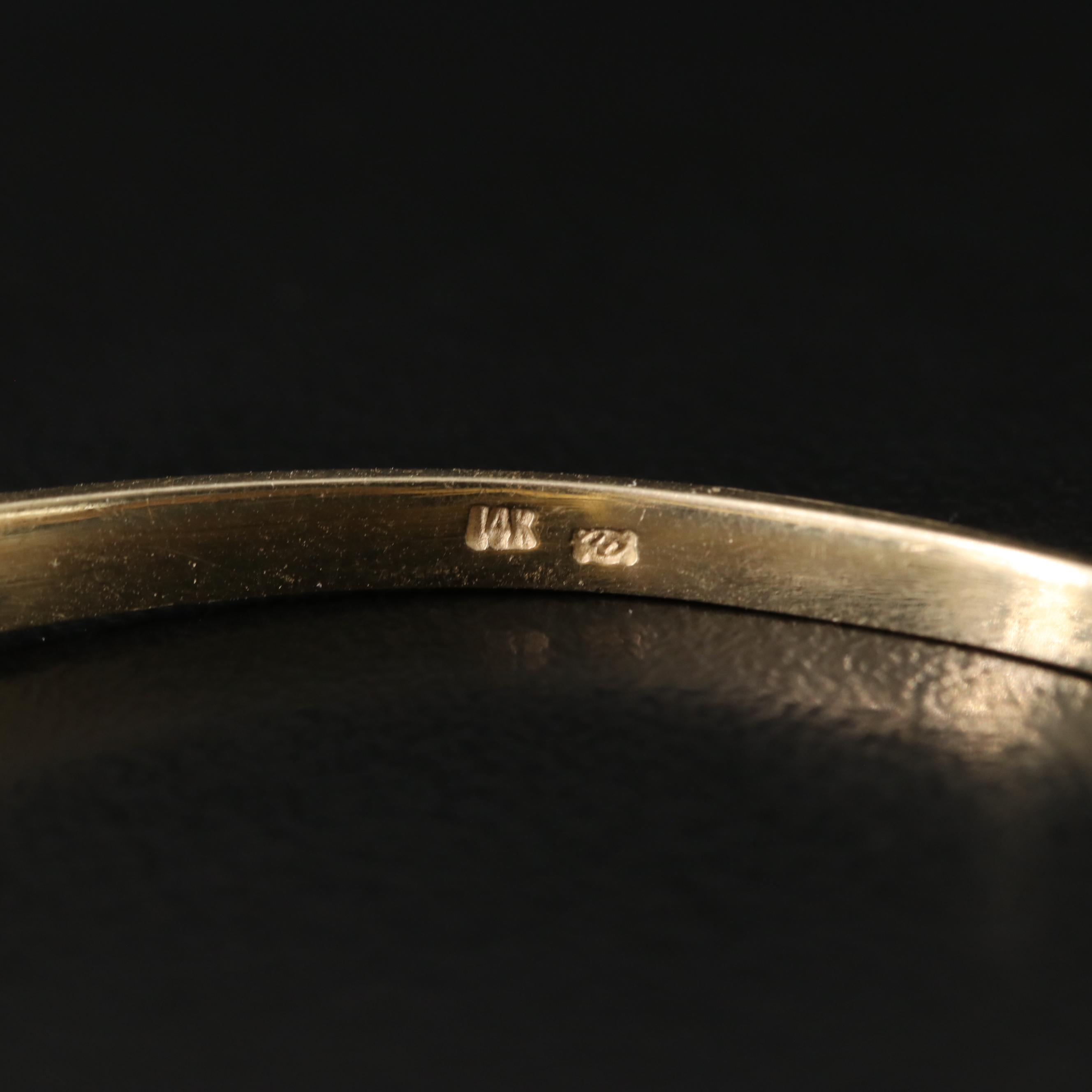 14K 0.27 CT Diamond Bypass Bracelet