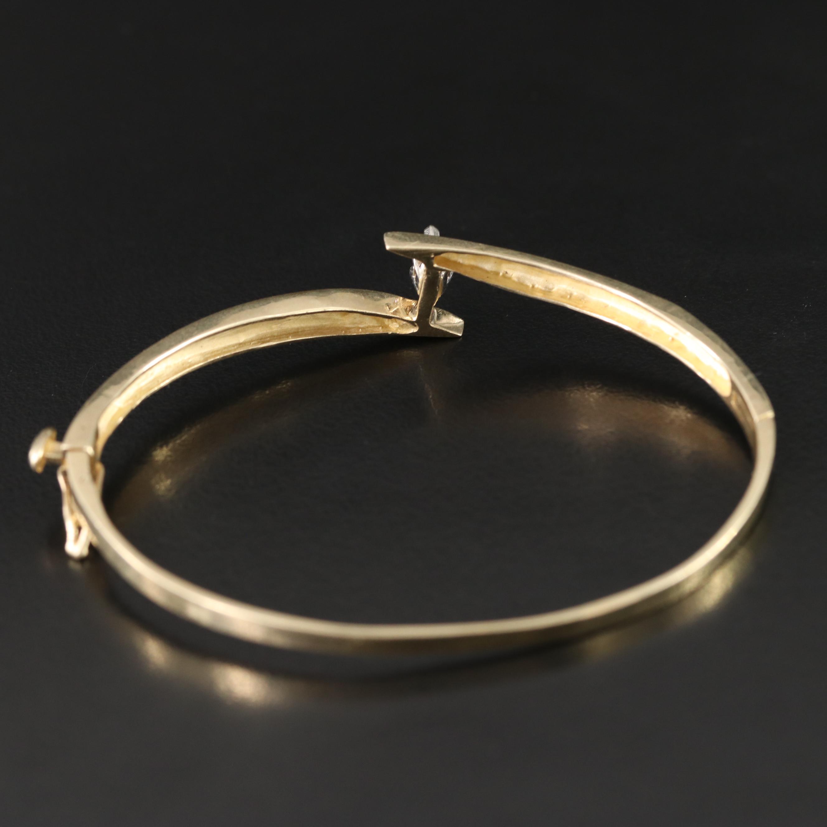 14K 0.27 CT Diamond Bypass Bracelet