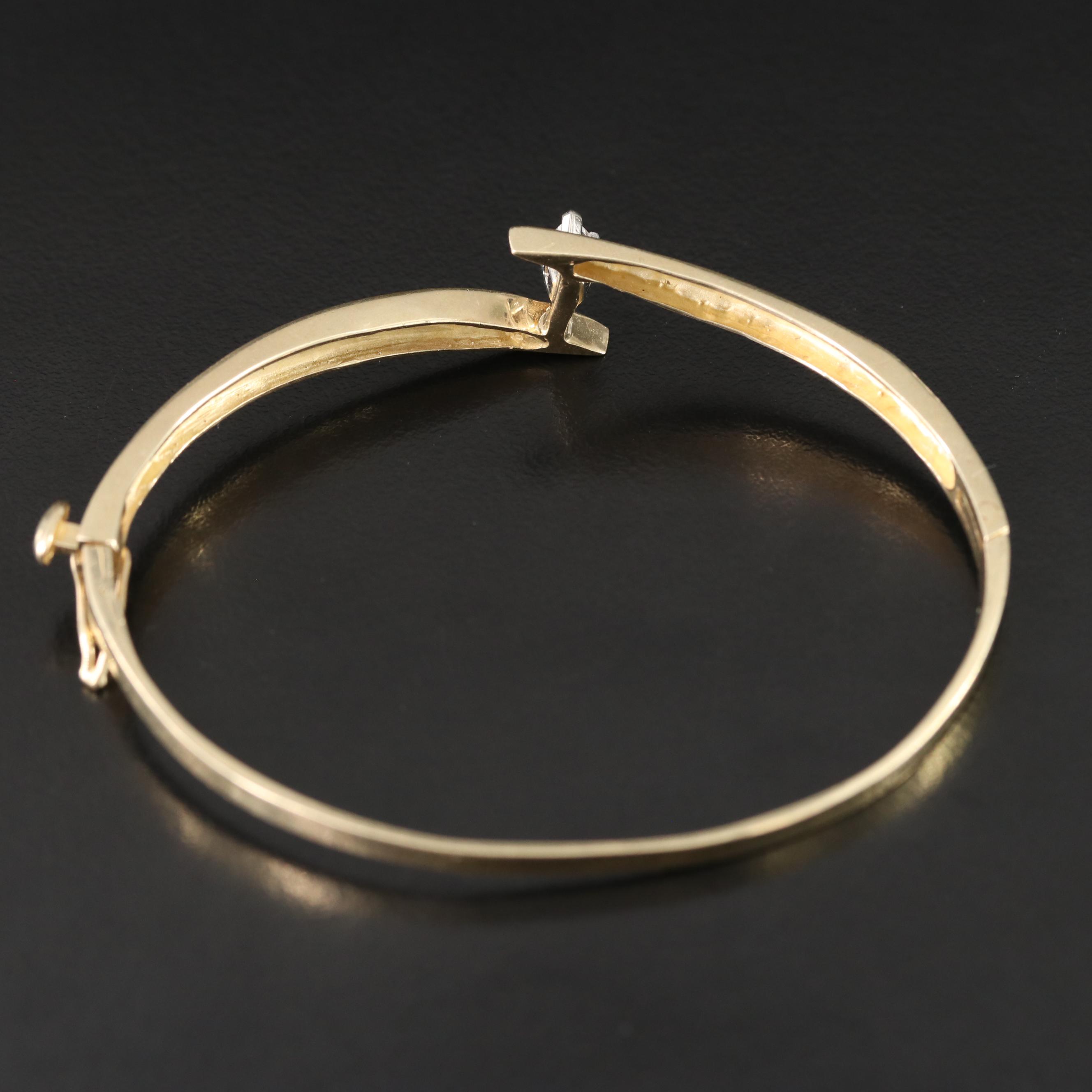 14K 0.27 CT Diamond Bypass Bracelet