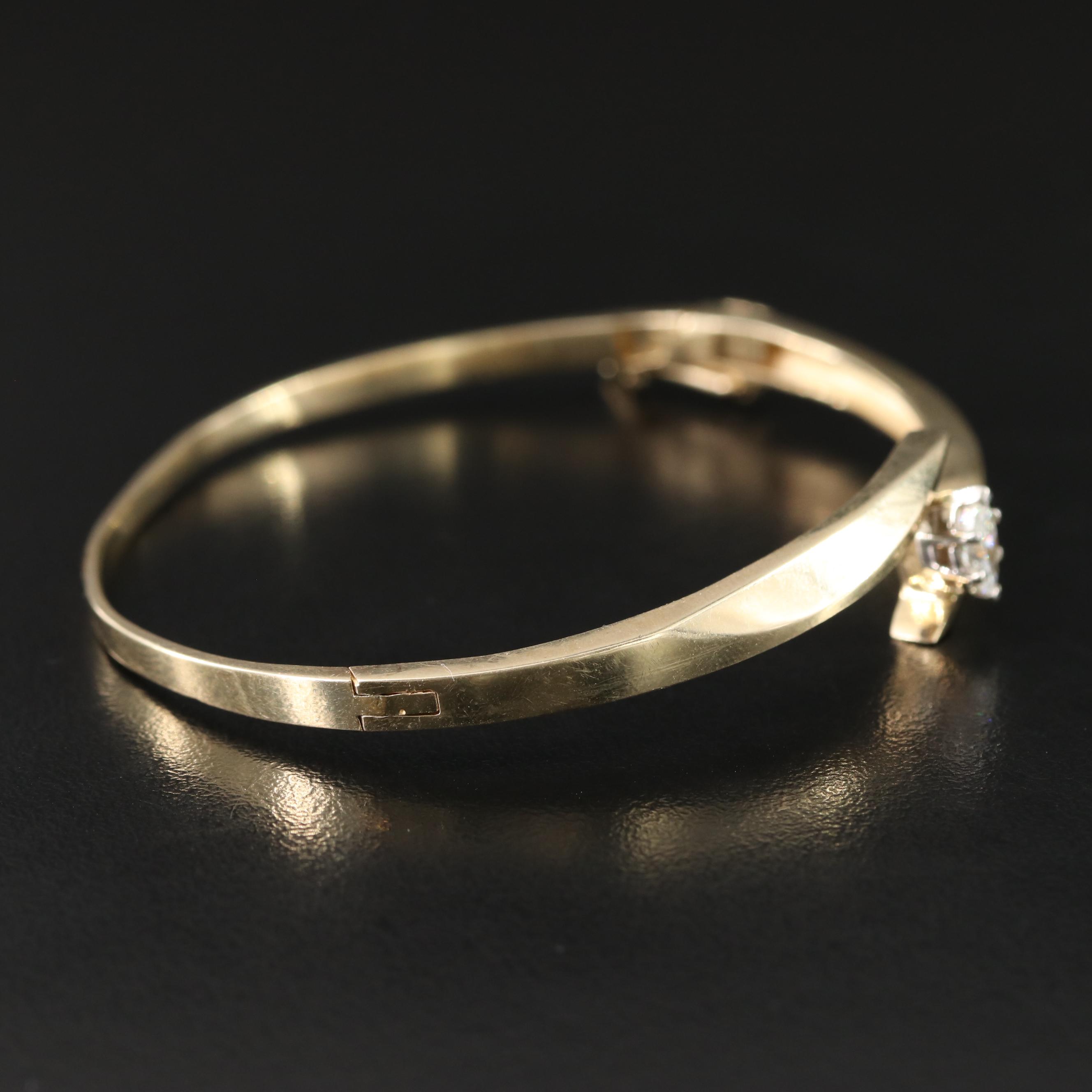 14K 0.27 CT Diamond Bypass Bracelet