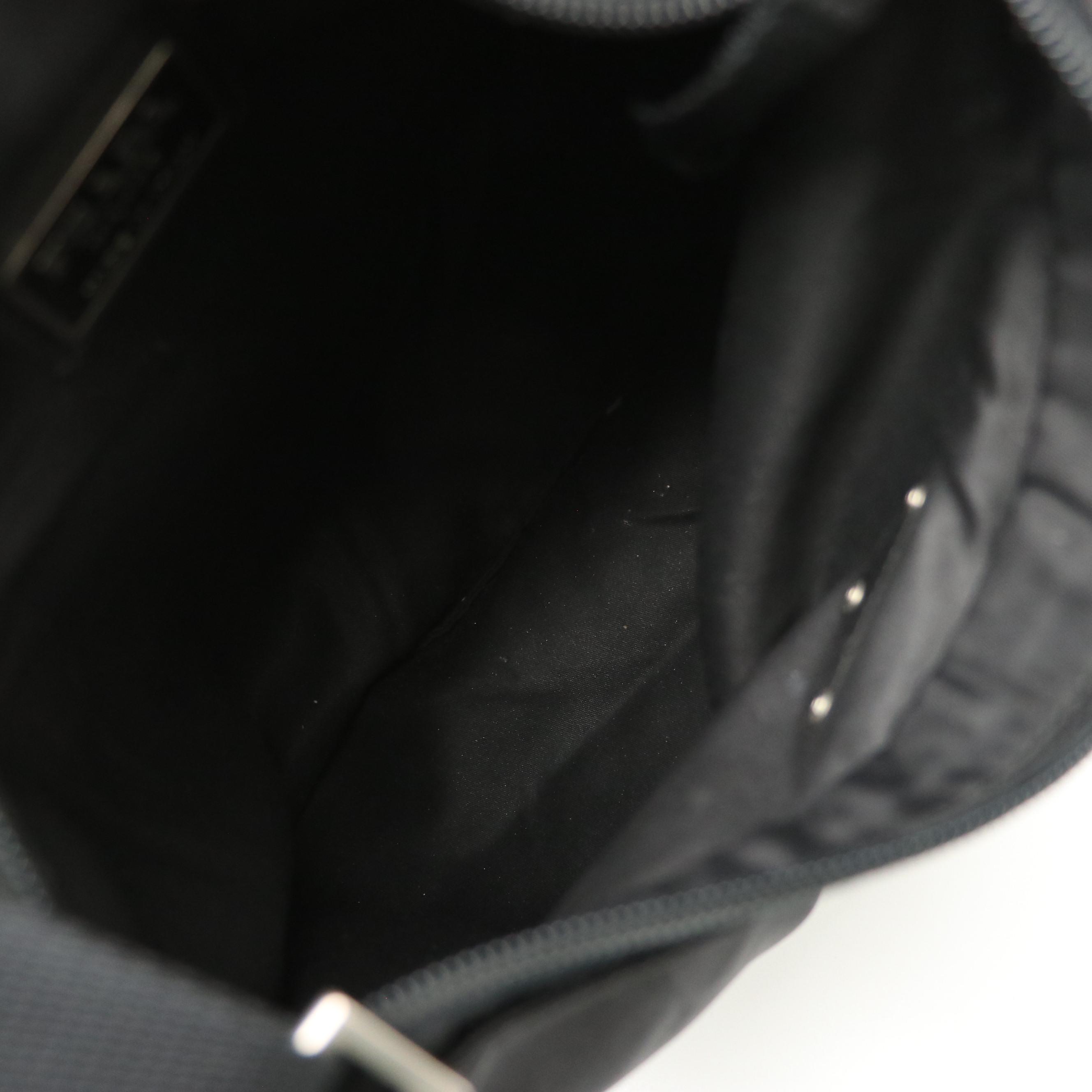 Prada Black Tessuto Nylon Flat Zippered Crossbody Bag