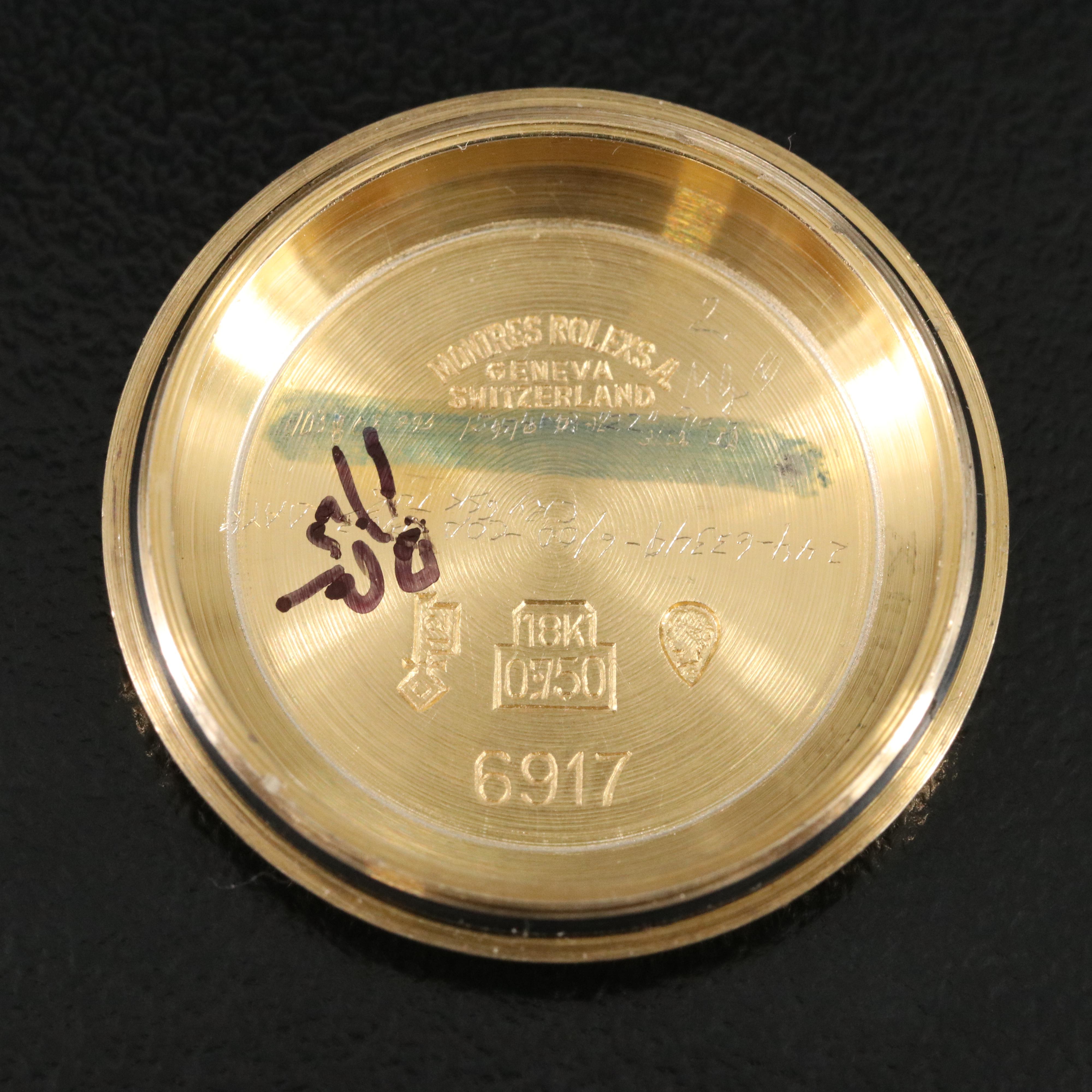 Rolex Datejust 6917 Custom Diamond Bezel 26mm 18K Gold Automatic Watch