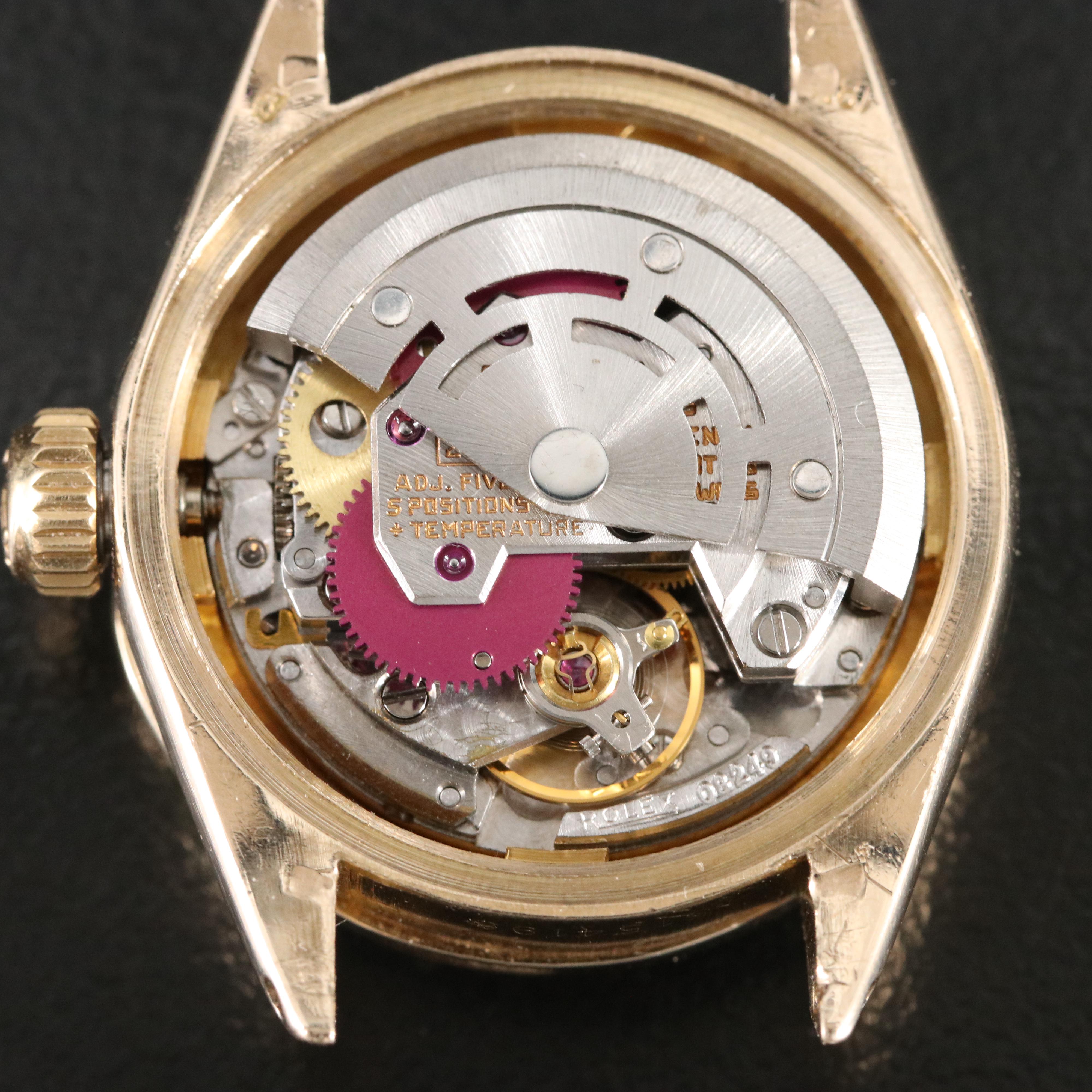 Rolex Datejust 6917 Custom Diamond Bezel 26mm 18K Gold Automatic Watch