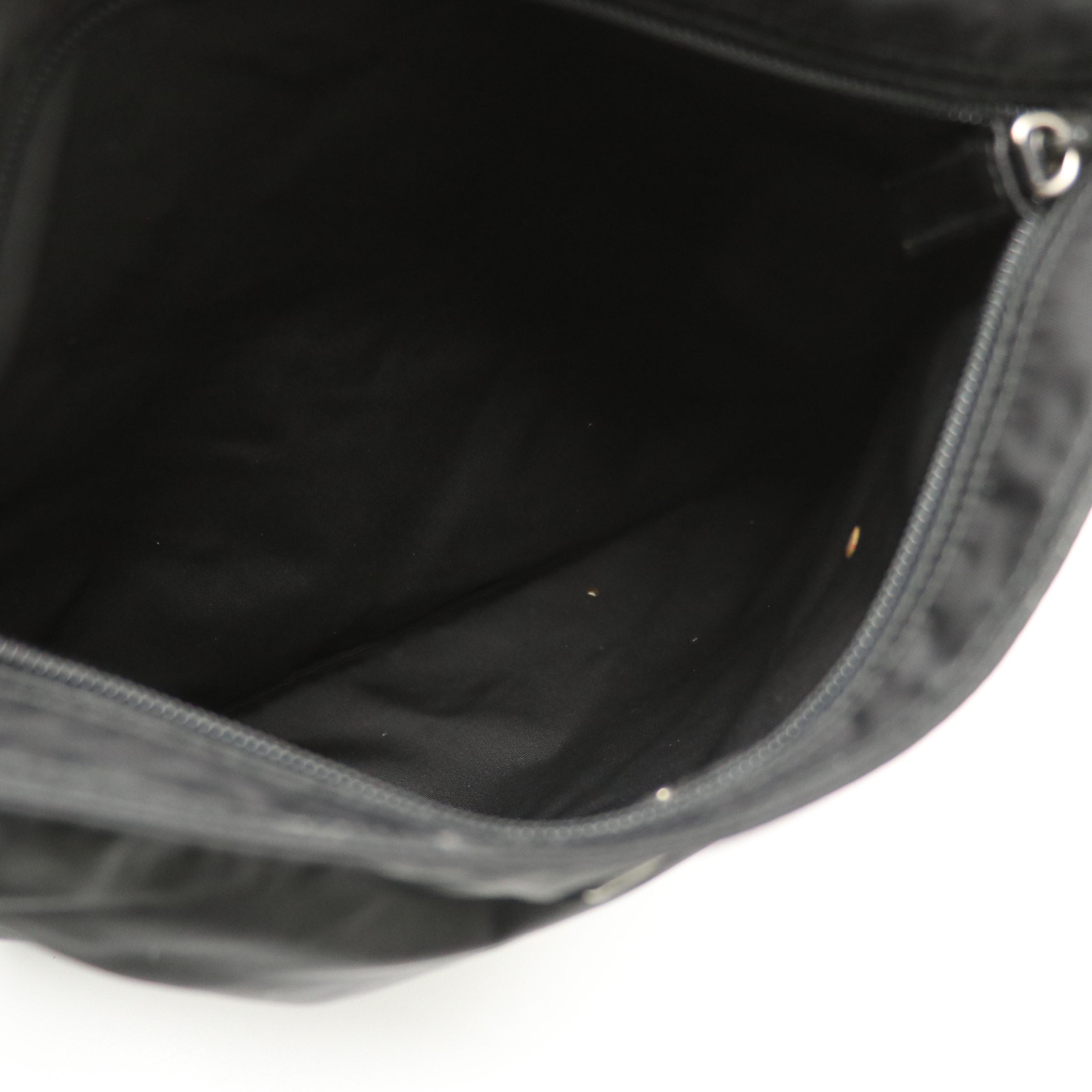 Prada Black Tessuto Nylon Flat Zippered Crossbody Bag