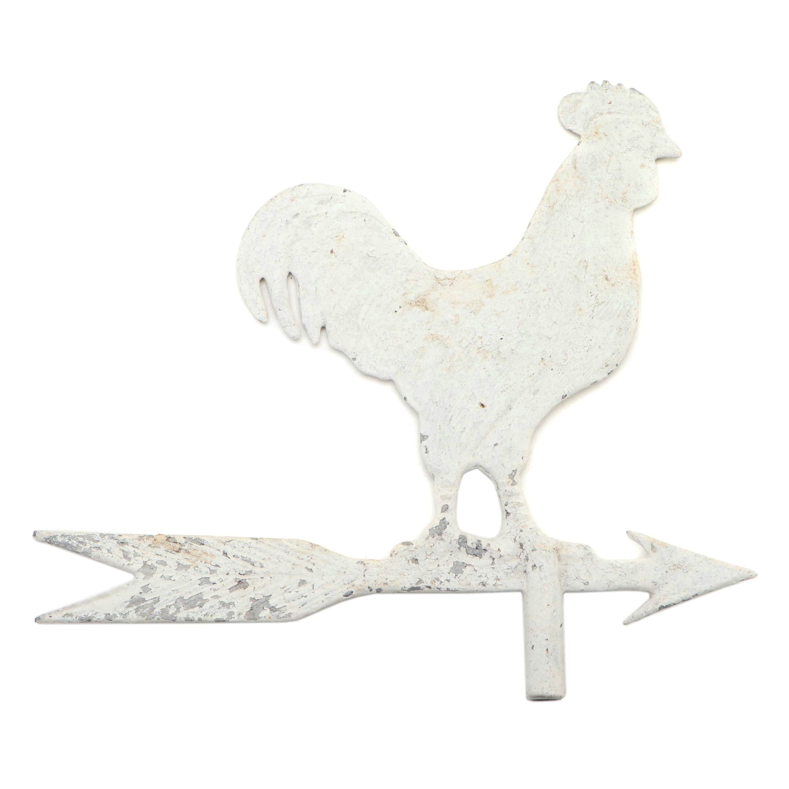 Painted Cast Metal Rooster Wind Vane