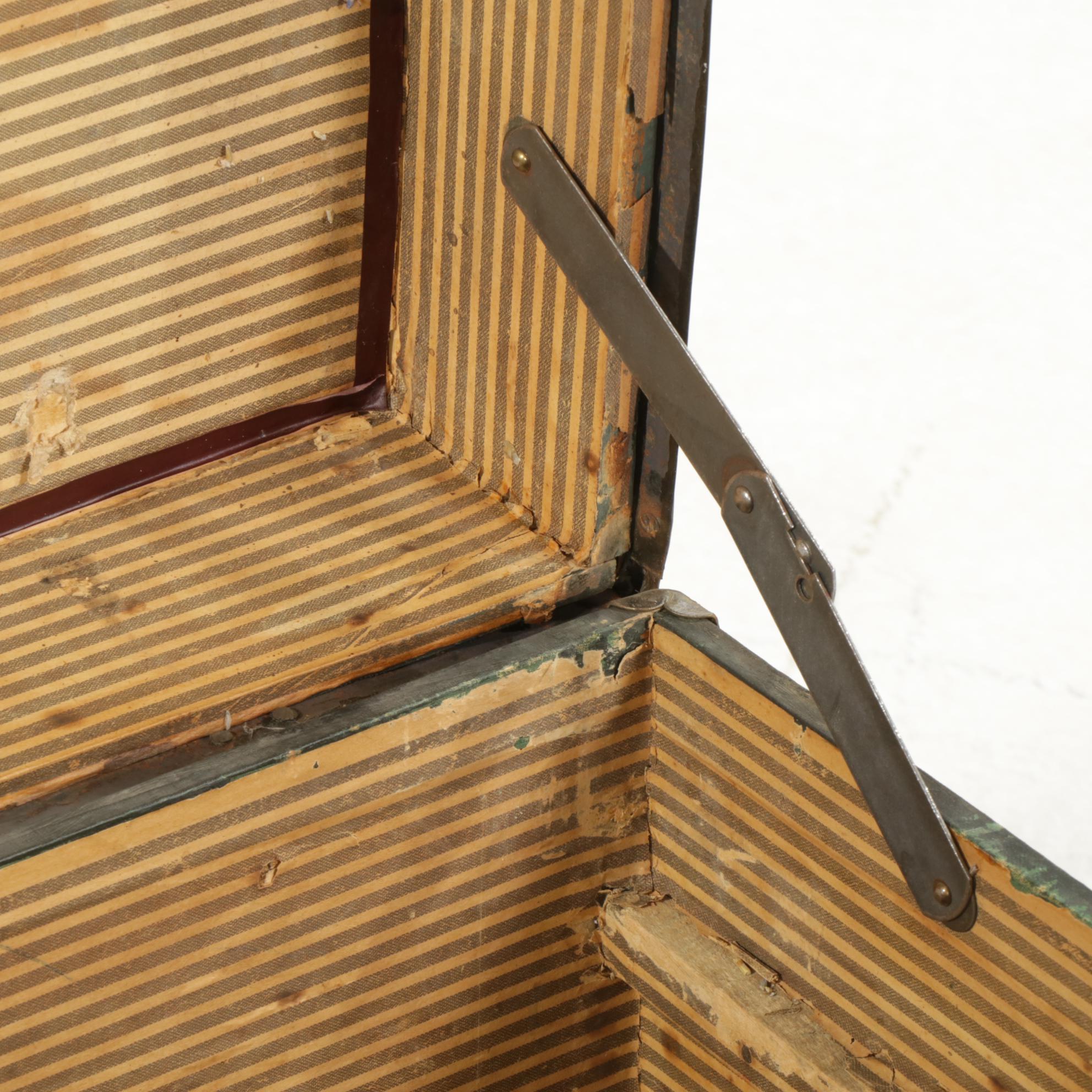 Yale & Towne Victorian Canvas-Lined Steamer Trunk, Late 19th C.