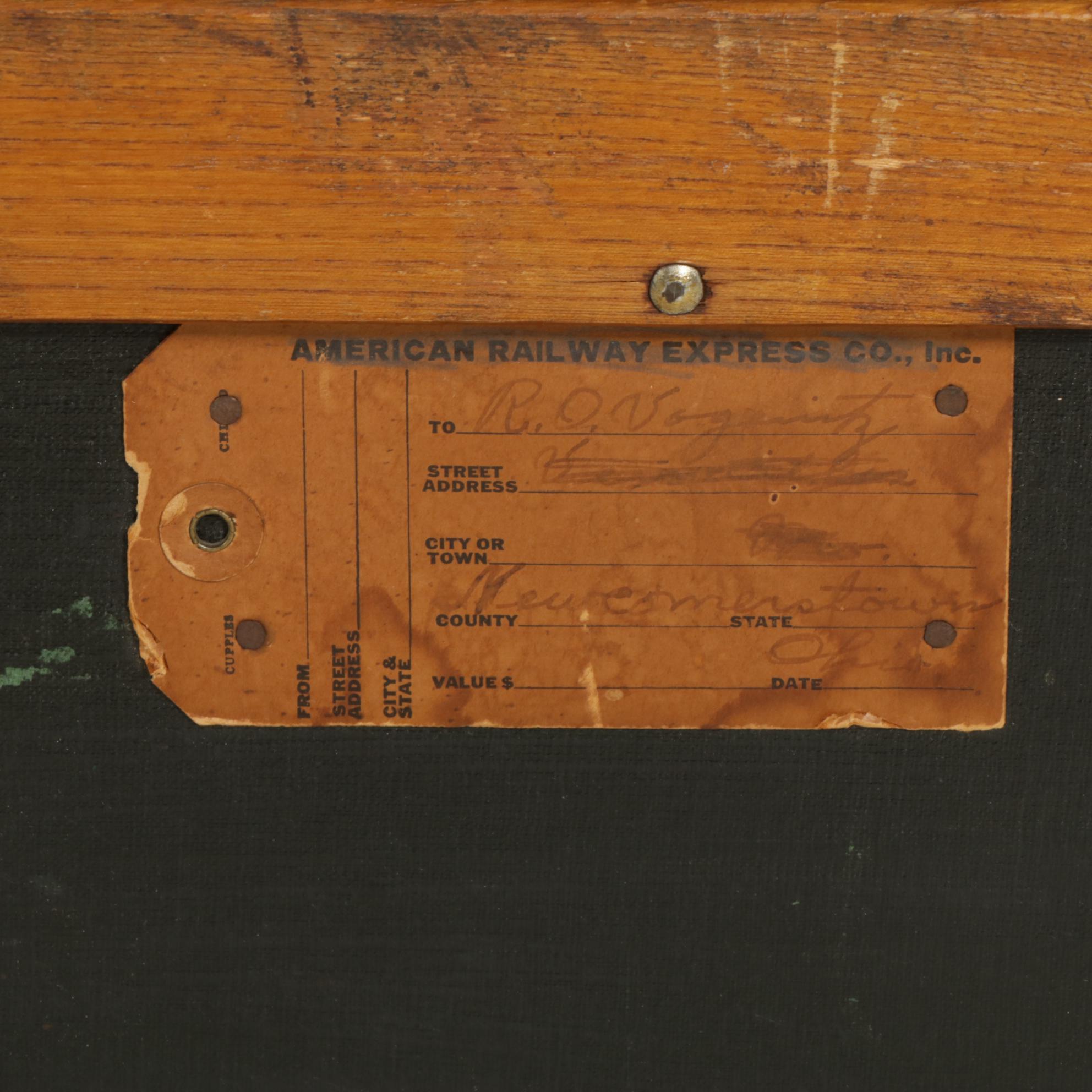 Yale & Towne Victorian Canvas-Lined Steamer Trunk, Late 19th C.