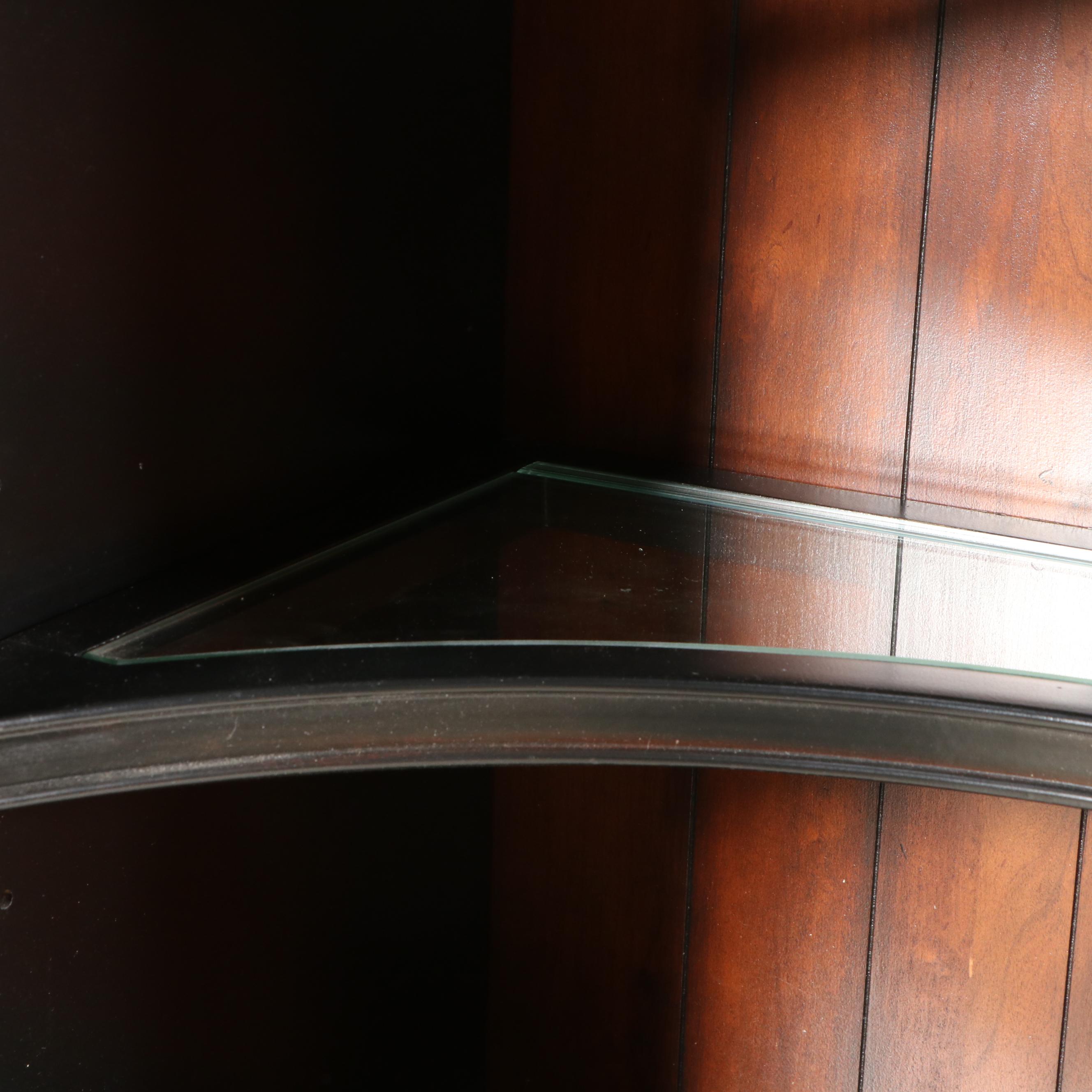 Hooker Seven Seas Collection Ebonized and Parcel Gilt Serpentine-Front Bookcase