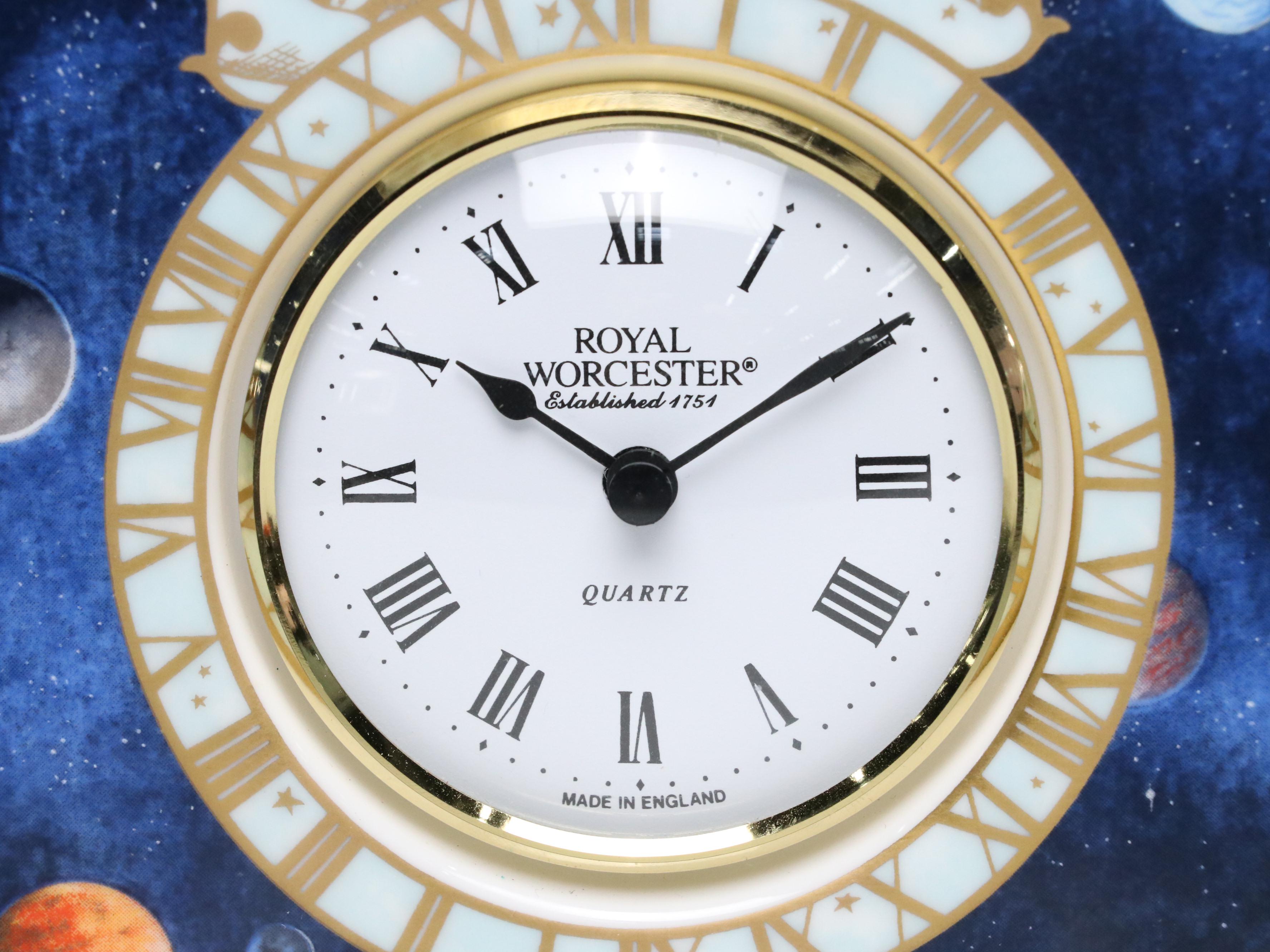 Royal Worchester "Millennium" Mantel Clock and "Worchester Porcelain" Book