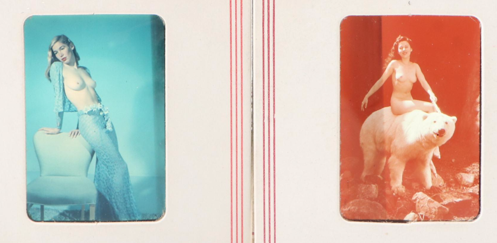MiniMount and Other Nude Pinup Photo Slides, Mid-20th Century